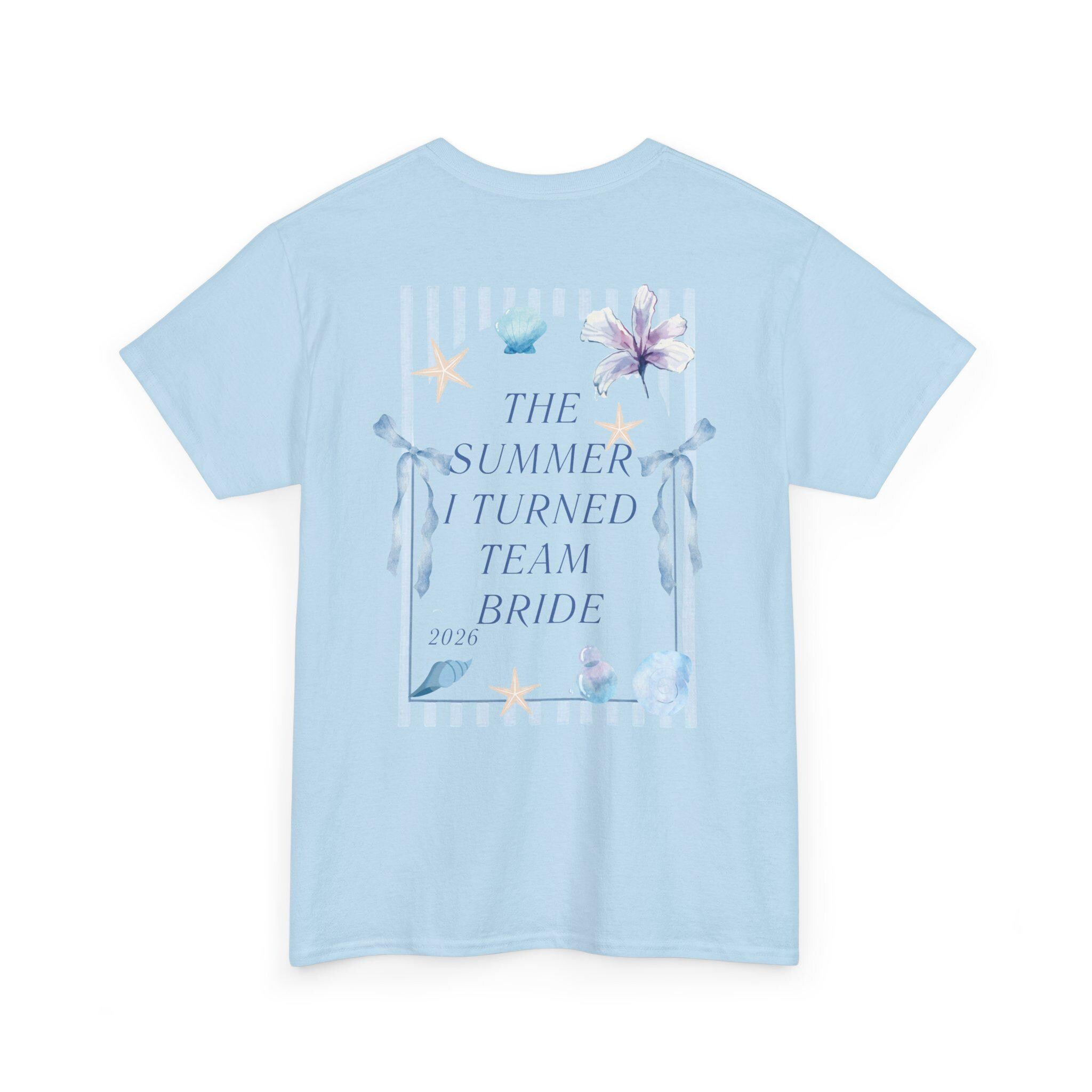 The summer I turned married, JGA Shirt blau, Junggesellinnenabschied Shirts, JGA Shirts Frauen, Team Bride, Braut Shirt, Hochzeit Shirt