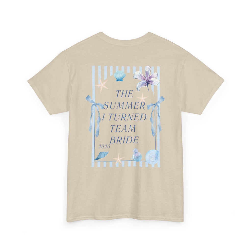 The summer I turned married, JGA Shirt blau, Junggesellinnenabschied Shirts, JGA Shirts Frauen, Team Bride, Braut Shirt, Hochzeit Shirt