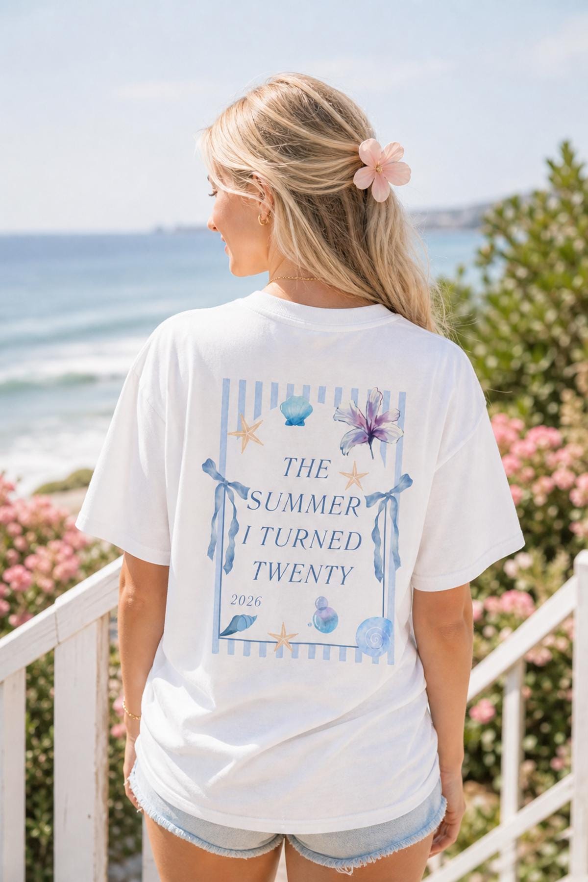 The summer I turned twenty, Geburtstagsshirt, personalisiertes 20. Geburtstag Shirt, Geschenkidee Geburtstag zwanzig, 20 Jahre, Birthday