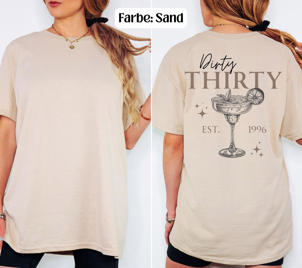 Dirty Thirty Shirt, Geburtstag Shirt, est 1996, personalisiertes 30. Geburtstag Shirt, Geschenkidee Geburtstag dreißig, 30 Jahre, Birthday