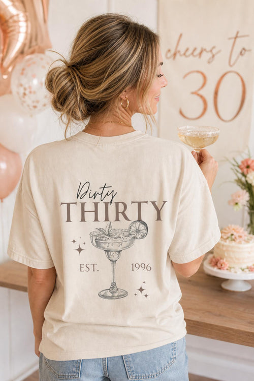Dirty Thirty Shirt, Geburtstag Shirt, est 1996, personalisiertes 30. Geburtstag Shirt, Geschenkidee Geburtstag dreißig, 30 Jahre, Birthday