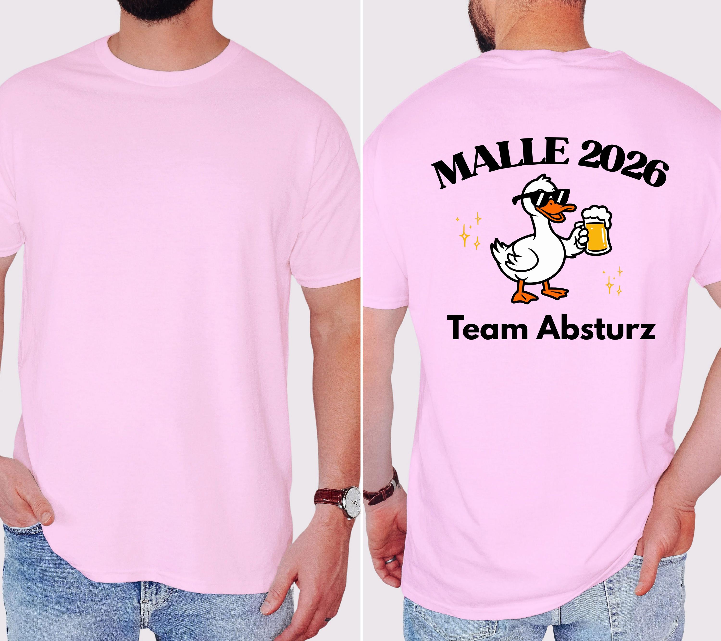 Malle Shirt Unisex, Ente, Malle 2026, Malle Shirts, Team Absturz, Mallorca T-Shirt, Bier Shirt, Gruppenshirt, lustige Shirts, Frauen, Männer