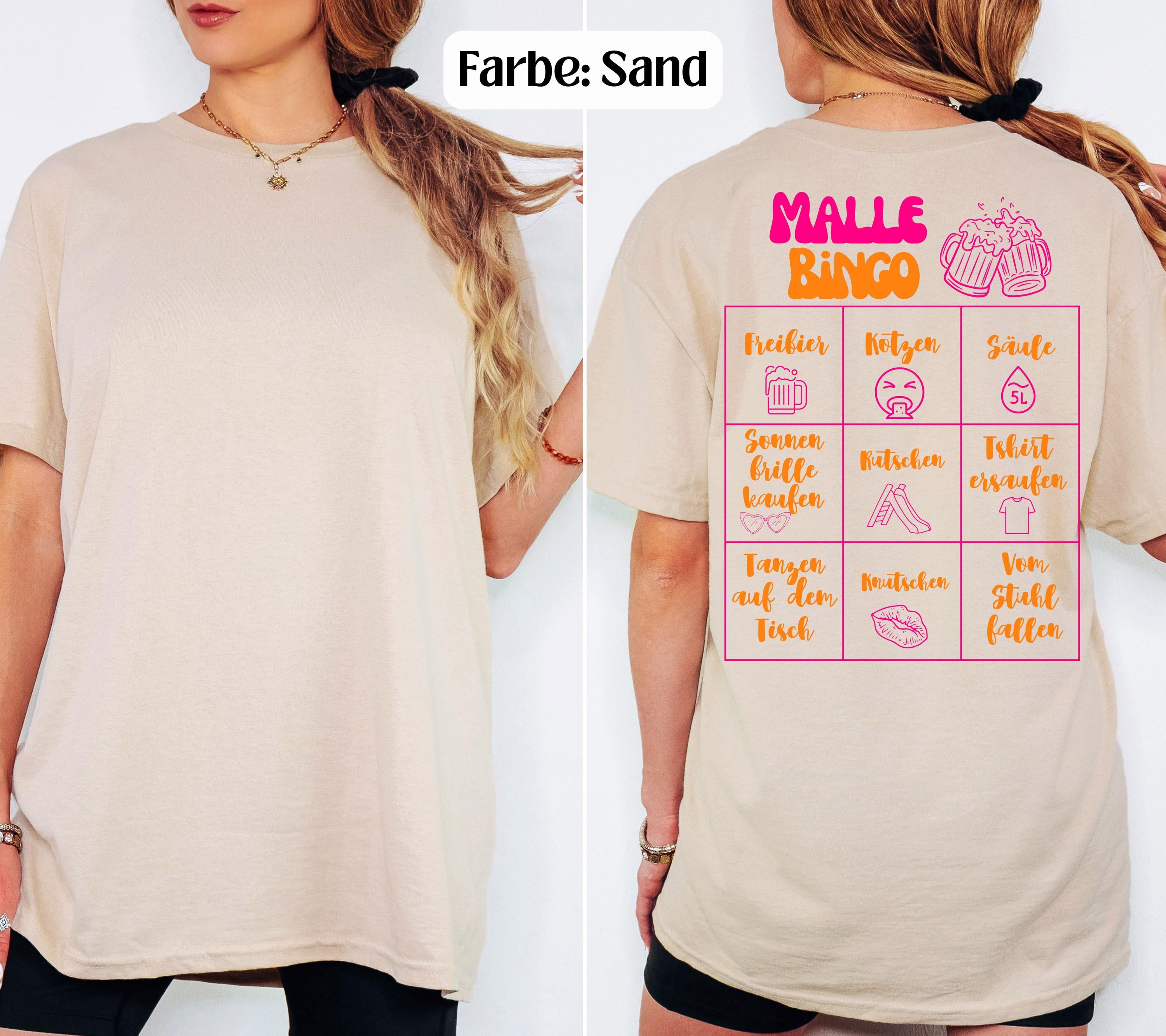 Malle T-Shirt, Malle Bingo, Backprint, Gruppenshirt, Malle Shirts, Malle TShirts, personalisiert, Mallorca Shirts, Sekt Shirt, Sauf T Shirt