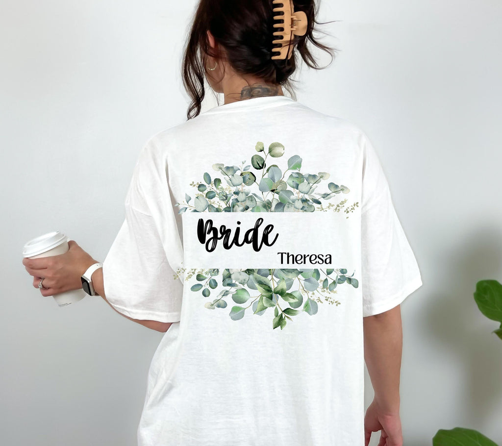 JGA Shirt, Junggesellenabschied T-Shirt, JGA Shirts Frauen, Eukalyptus, Salbei, Team Shirts, Braut Shirt, The Bride, Hochzeit, Accessoires