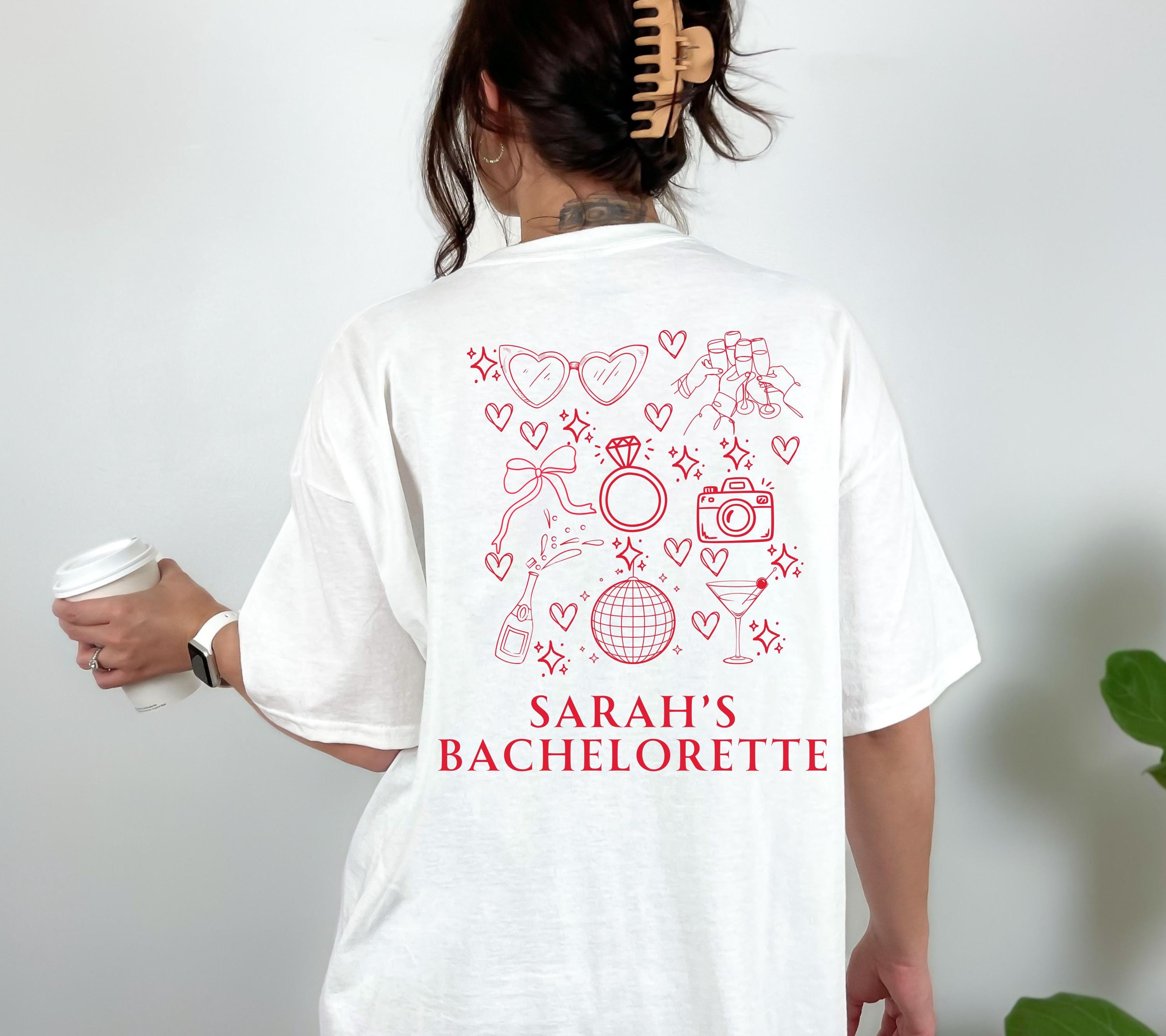 JGA T-Shirt, Junggesellinnenabschied Shirts, Braut T-Shirt, Backprint, Bride Shirt, JGA Frauen, Team Shirts, Hochzeit, JGA Shirt mit Namen