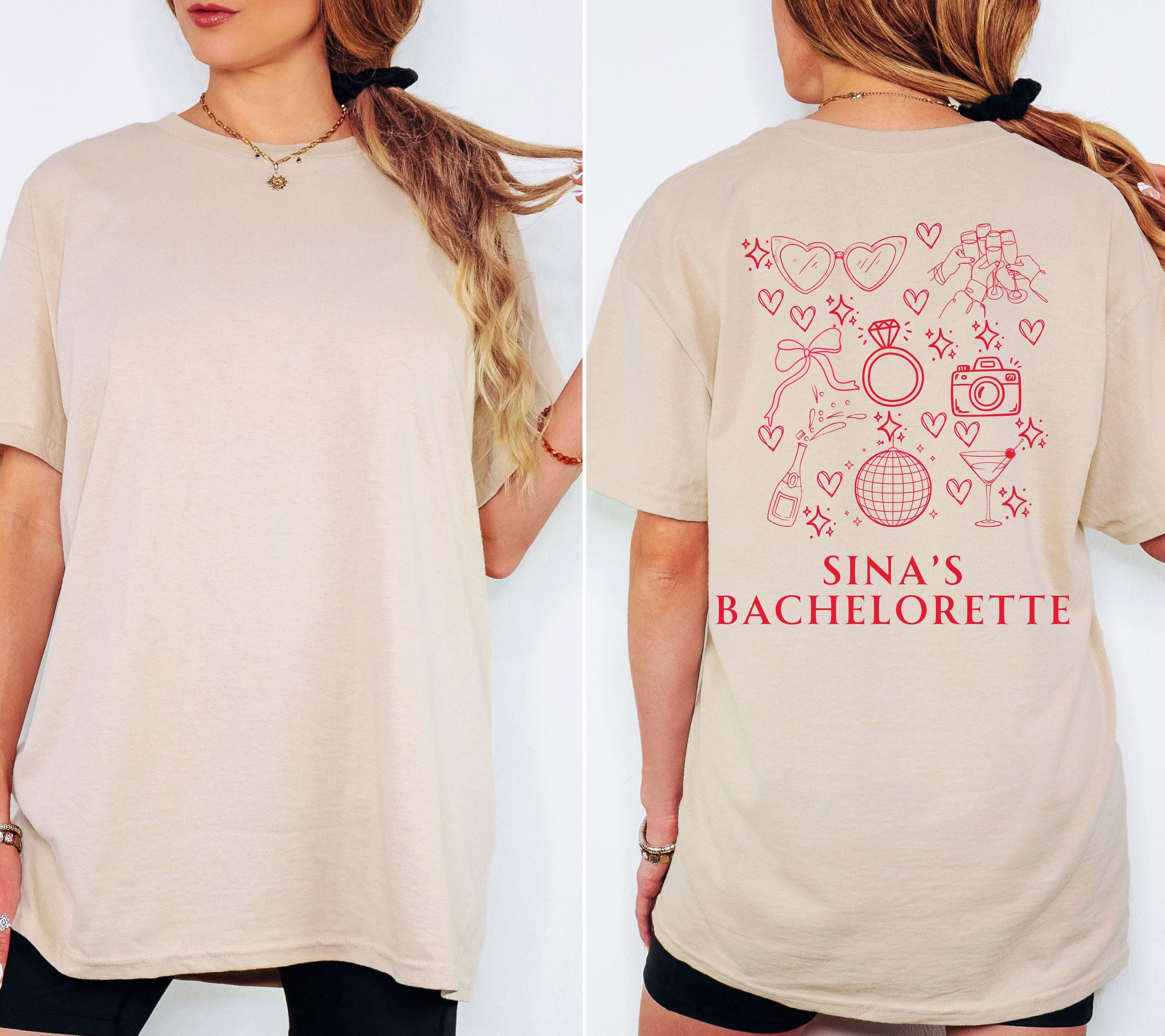 JGA T-Shirt, Junggesellinnenabschied Shirts, Braut T-Shirt, Backprint, Bride Shirt, JGA Frauen, Team Shirts, Hochzeit, JGA Shirt mit Namen