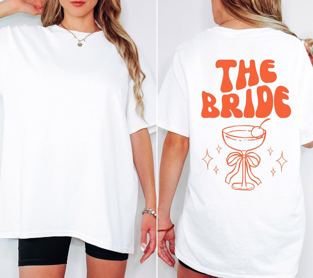 JGA T-Shirt Backprint, Junggesellinnenabschied Shirts, JGA Shirts orange, Bride, Team, Braut Shirt, JGA Frauen, Gruppenshirt, Hochzeit Shirt