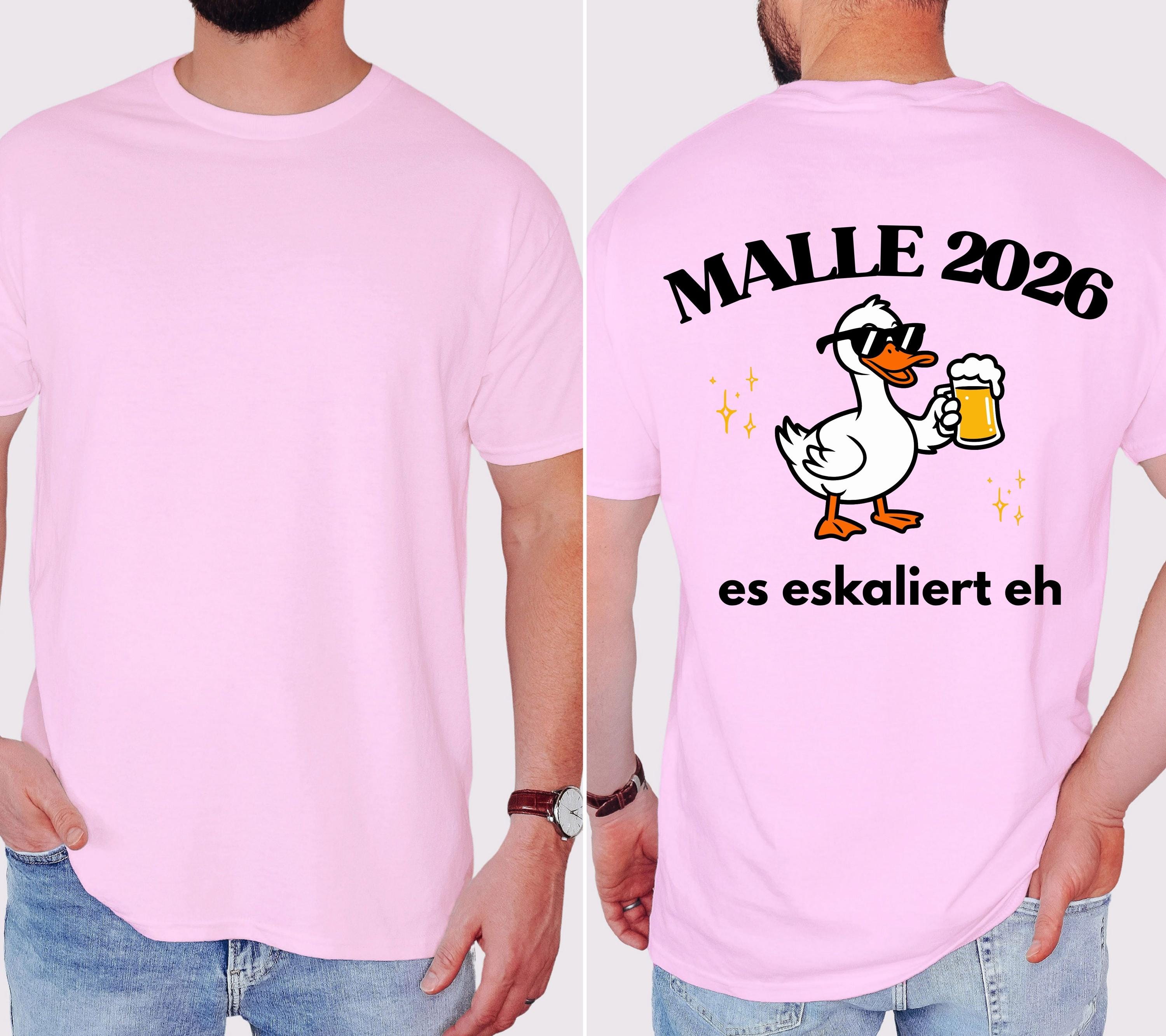 Malle Shirt, Ente, Malle 2026, Malle Shirts, es eskaliert eh, Mallorca T-Shirt, Bier Shirt, Gruppenshirt, lustige Shirts, Frauen, Männer