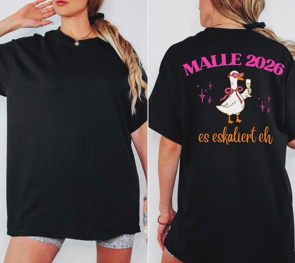 Malle Shirt, Ente, Malle 2026, Malle Shirts, es eskaliert eh, Mallorca T-Shirt, Bier Shirt, Gruppenshirt, lustige Shirts, Frauen, Männer