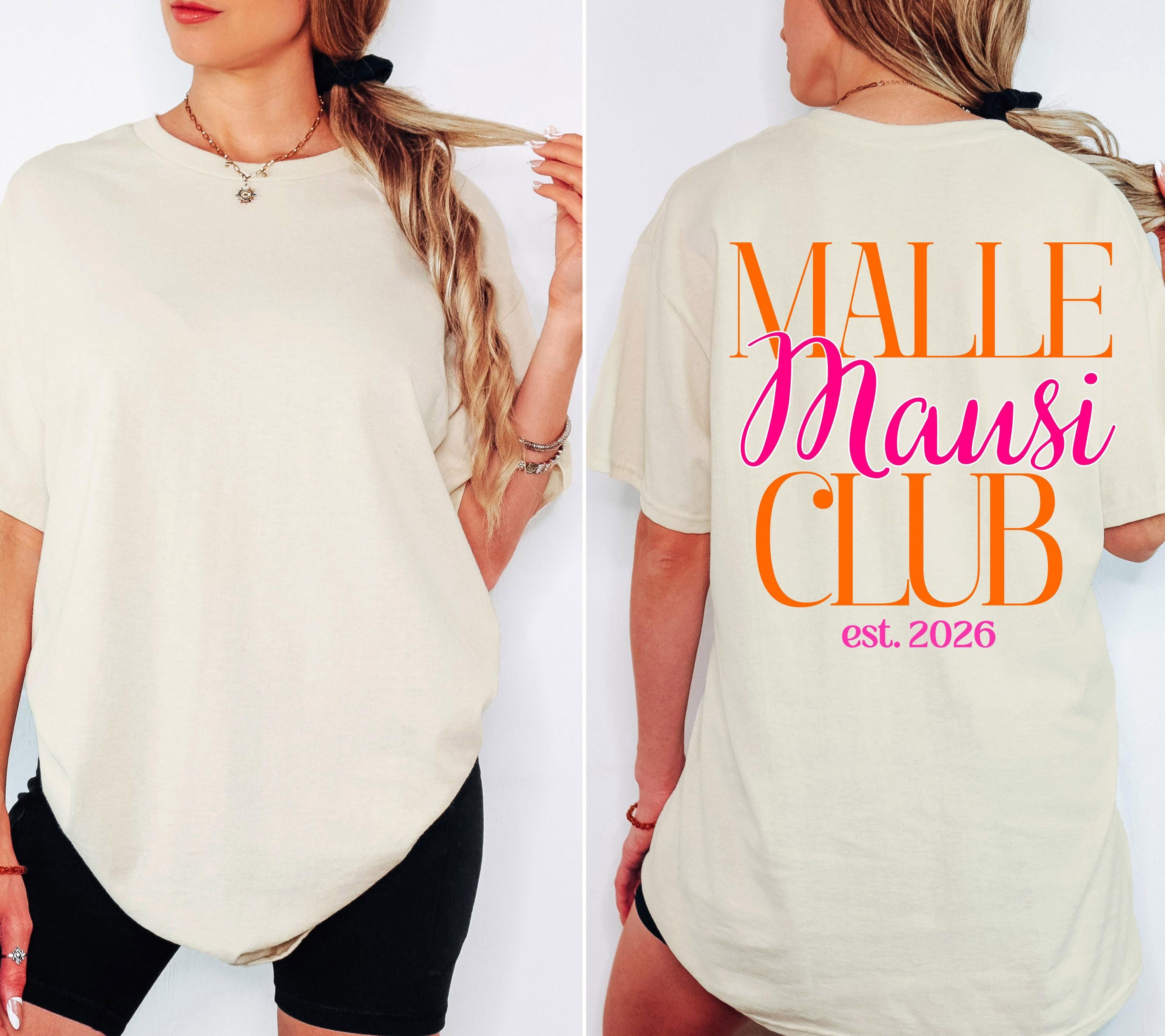 Malle Mausi Shirt, pink orange, Malle Shirt 2026, Malle Shirts, Mallorca T Shirts, Bier Shirt, Gruppenshirt, Mäuse, Damen, Frauen, Playa