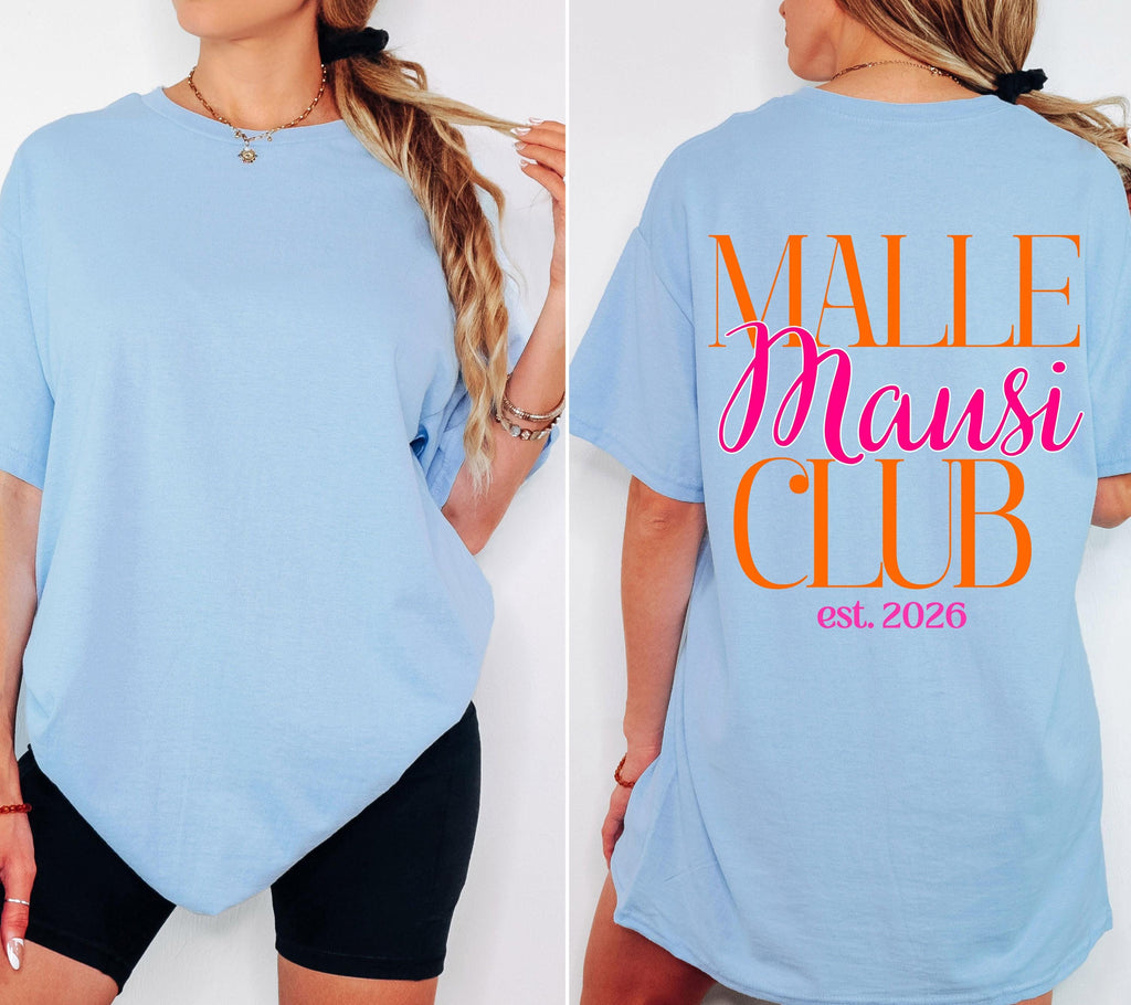 Malle Mausi Shirt, pink orange, Malle Shirt 2026, Malle Shirts, Mallorca T Shirts, Bier Shirt, Gruppenshirt, Mäuse, Damen, Frauen, Playa