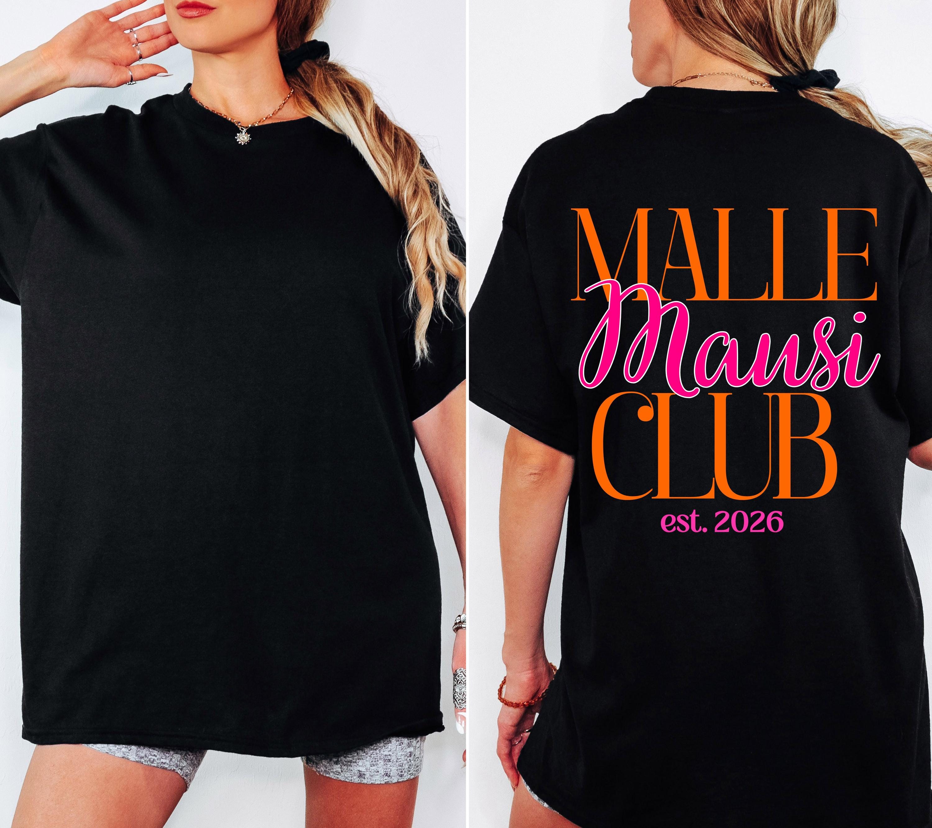 Malle Mausi Shirt, pink orange, Malle Shirt 2026, Malle Shirts, Mallorca T Shirts, Bier Shirt, Gruppenshirt, Mäuse, Damen, Frauen, Playa