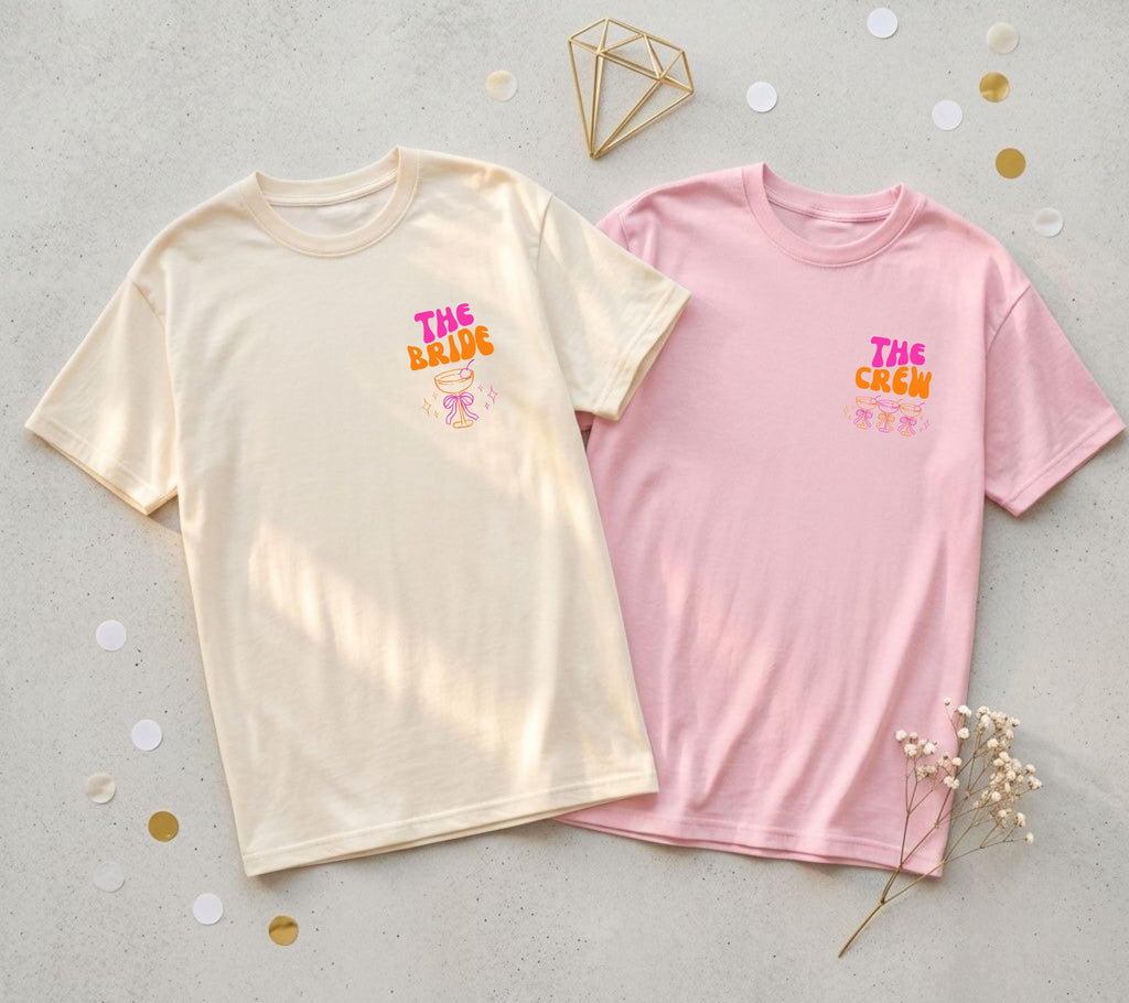 JGA T Shirt, Junggesellenenabschied Shirts, JGA pink orange, Backprint, Team, Braut Shirt, JGA Frauen, Gruppen T Shirt, Hochzeit, Brautparty