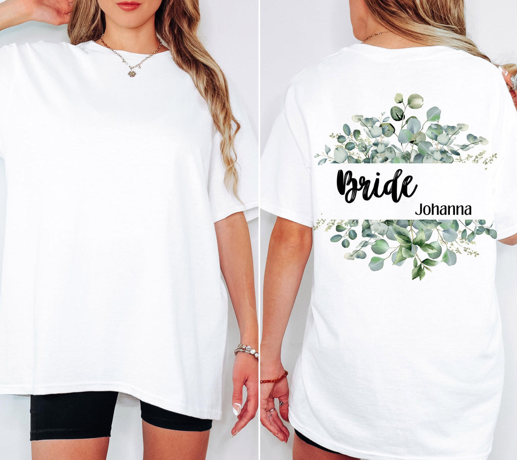 JGA Shirt, Junggesellenabschied T-Shirt, JGA Shirts Frauen, Eukalyptus, Salbei, Team Shirts, Braut Shirt, The Bride, Hochzeit, Accessoires