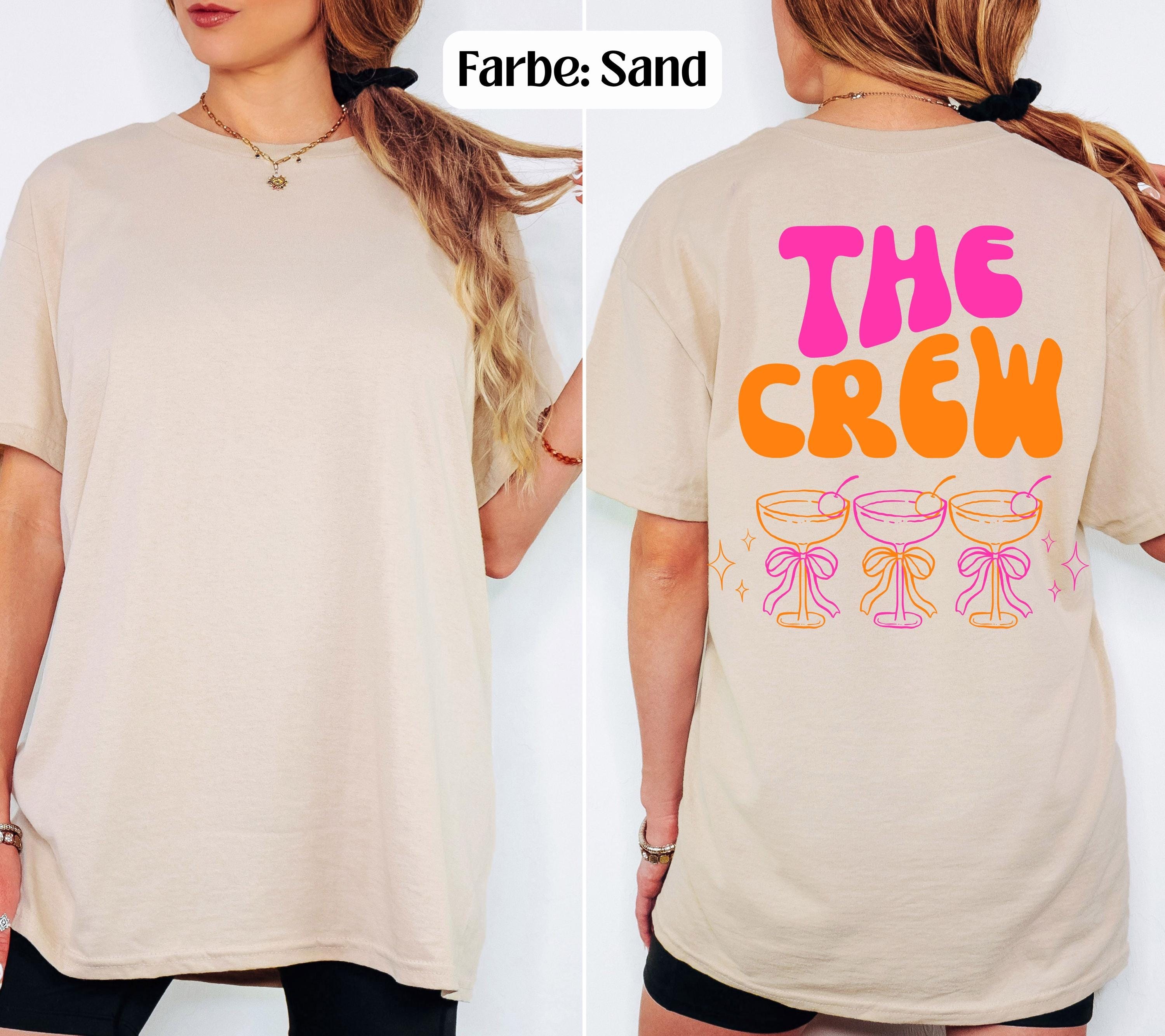 JGA T-Shirt Backprint, Junggesellenenabschied Shirts, JGA pink orange, Bride, Team, Braut Shirt mit Name, JGA Frauen, Gruppen Shirt Hochzeit