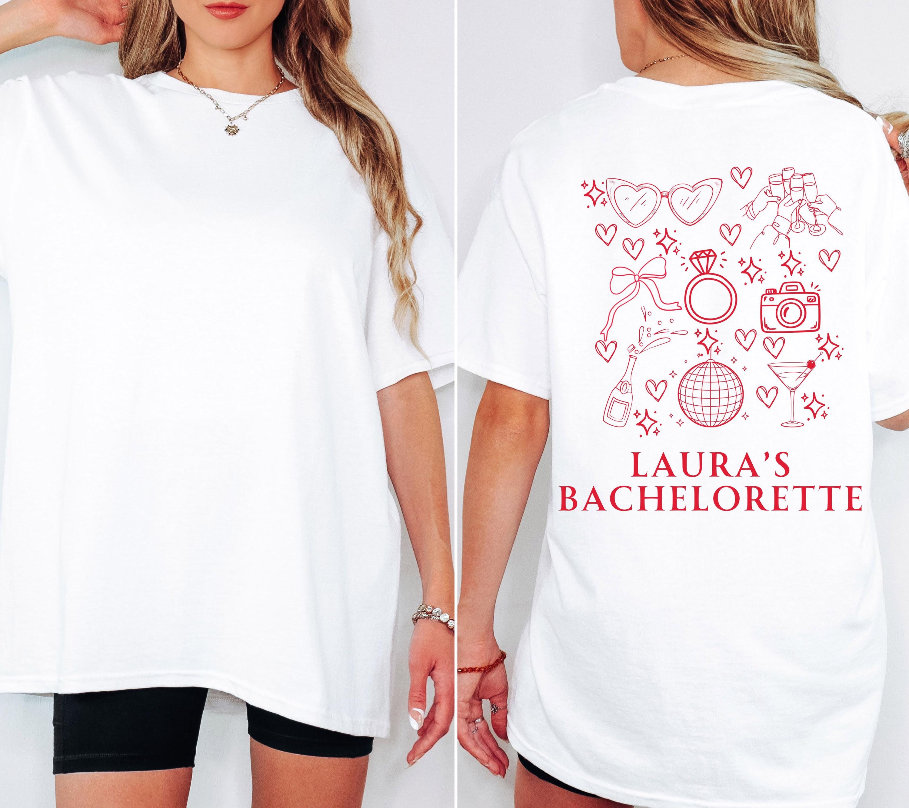 JGA T-Shirt, Junggesellinnenabschied Shirts, Braut T-Shirt, Backprint, Bride Shirt, JGA Frauen, Team Shirts, Hochzeit, JGA Shirt mit Namen