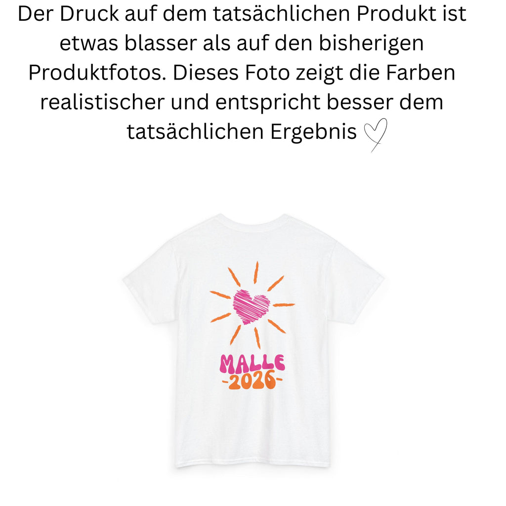 Malle Shirt, Malle 2026, Malle T Shirt, Mallorca Shirts, Bier Shirt, Sauf T Shirt, Gruppenshirt, Sommer, Sonne, Herz, Frauen, pink orange