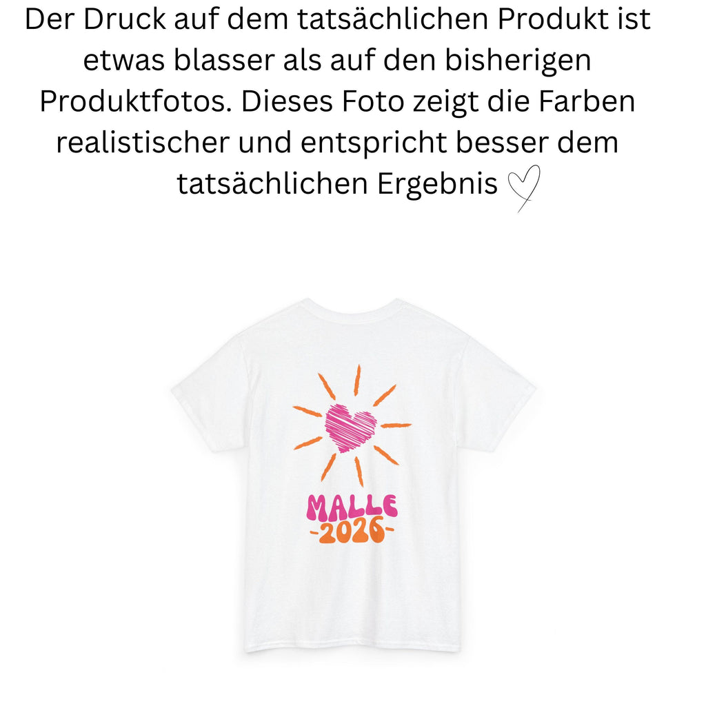 Malle Shirt, Malle 2026, Malle T Shirt, Mallorca Shirts, Bier Shirt, Sauf T Shirt, Gruppenshirt, Sommer, Sonne, Herz, Frauen, pink orange