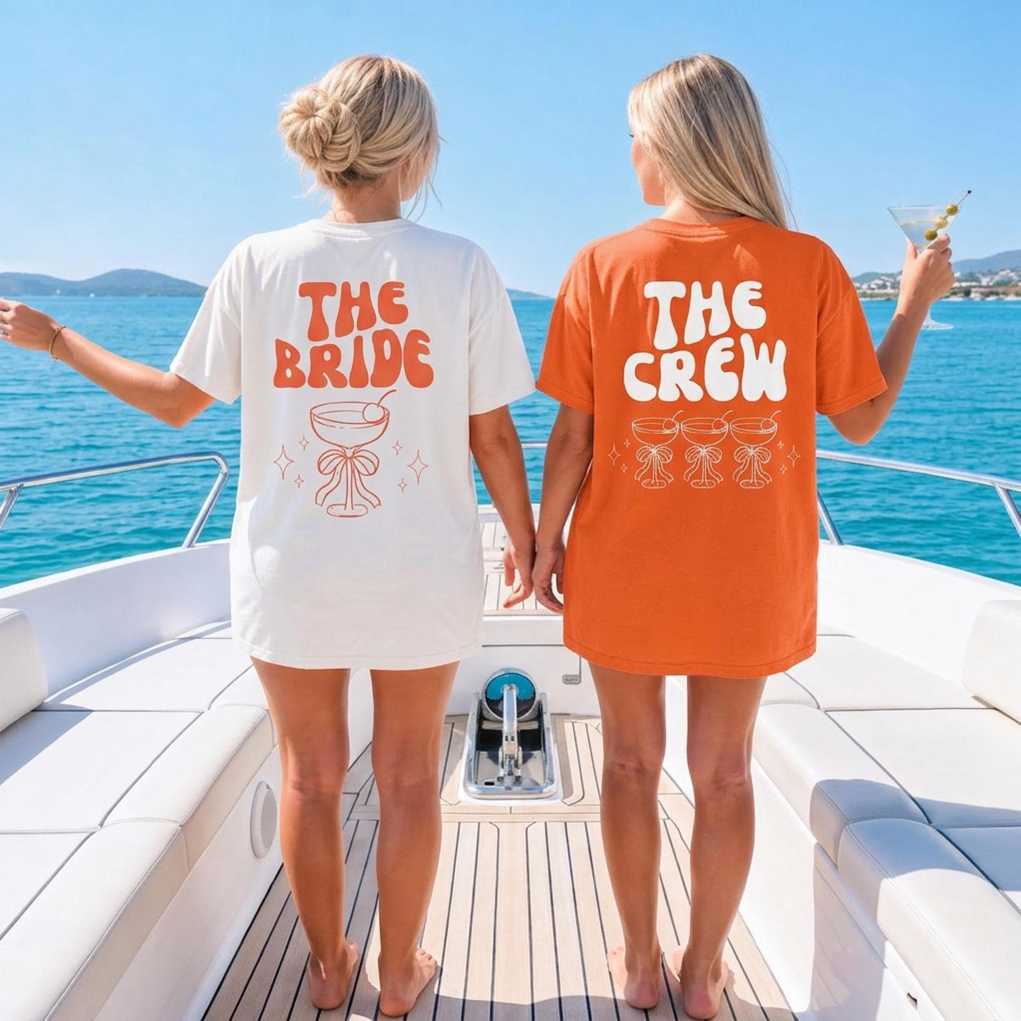 JGA T-Shirt Backprint, Junggesellinnenabschied Shirts, JGA Shirts orange, Bride, Team, Braut Shirt, JGA Frauen, Gruppenshirt, Hochzeit Shirt