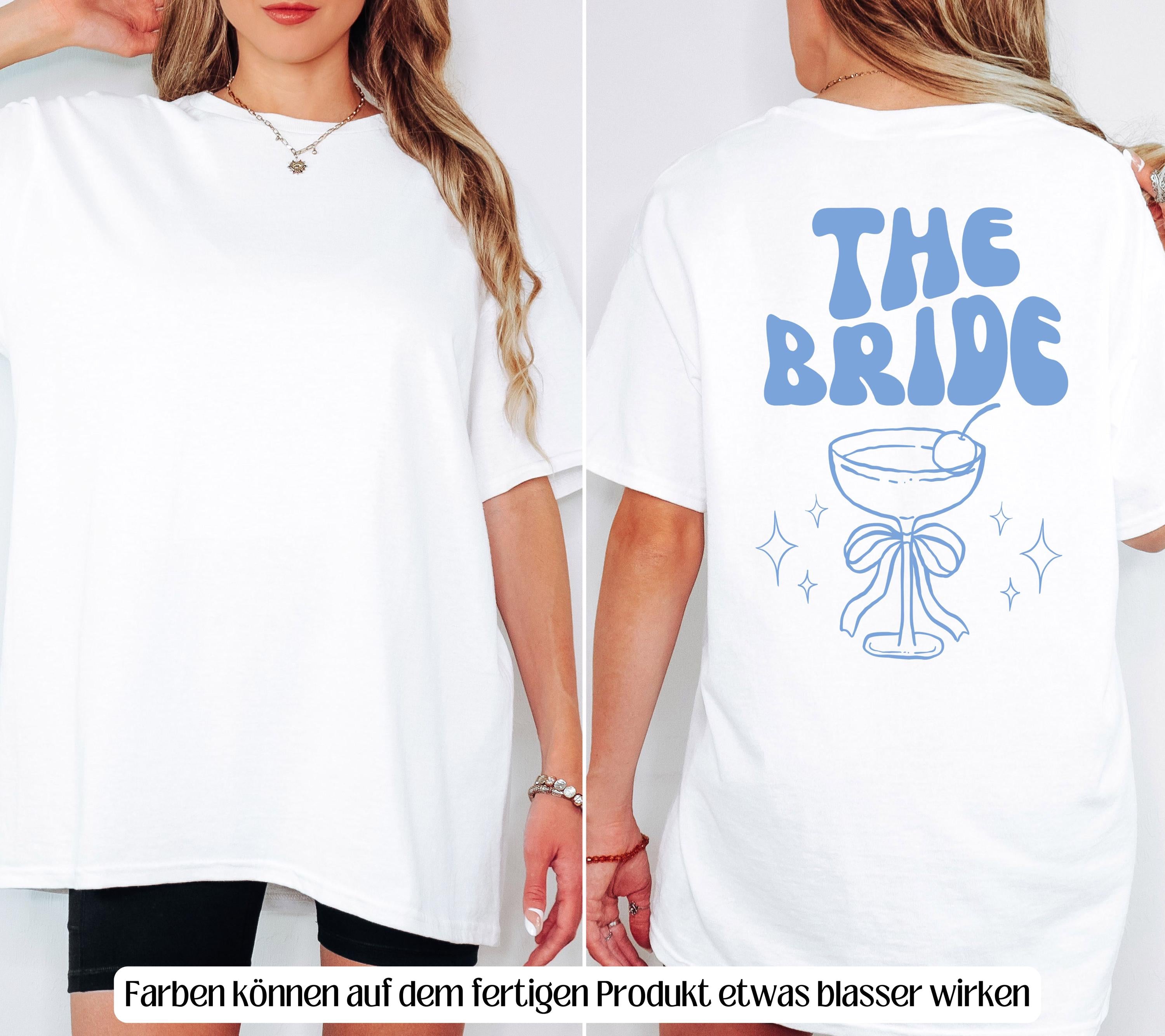 JGA T-Shirt Backprint, Junggesellinnenabschied Shirts, JGA Shirts blau, Bride, Team, Braut Shirt, JGA Frauen, Gruppen Shirt, Hochzeit Shirt