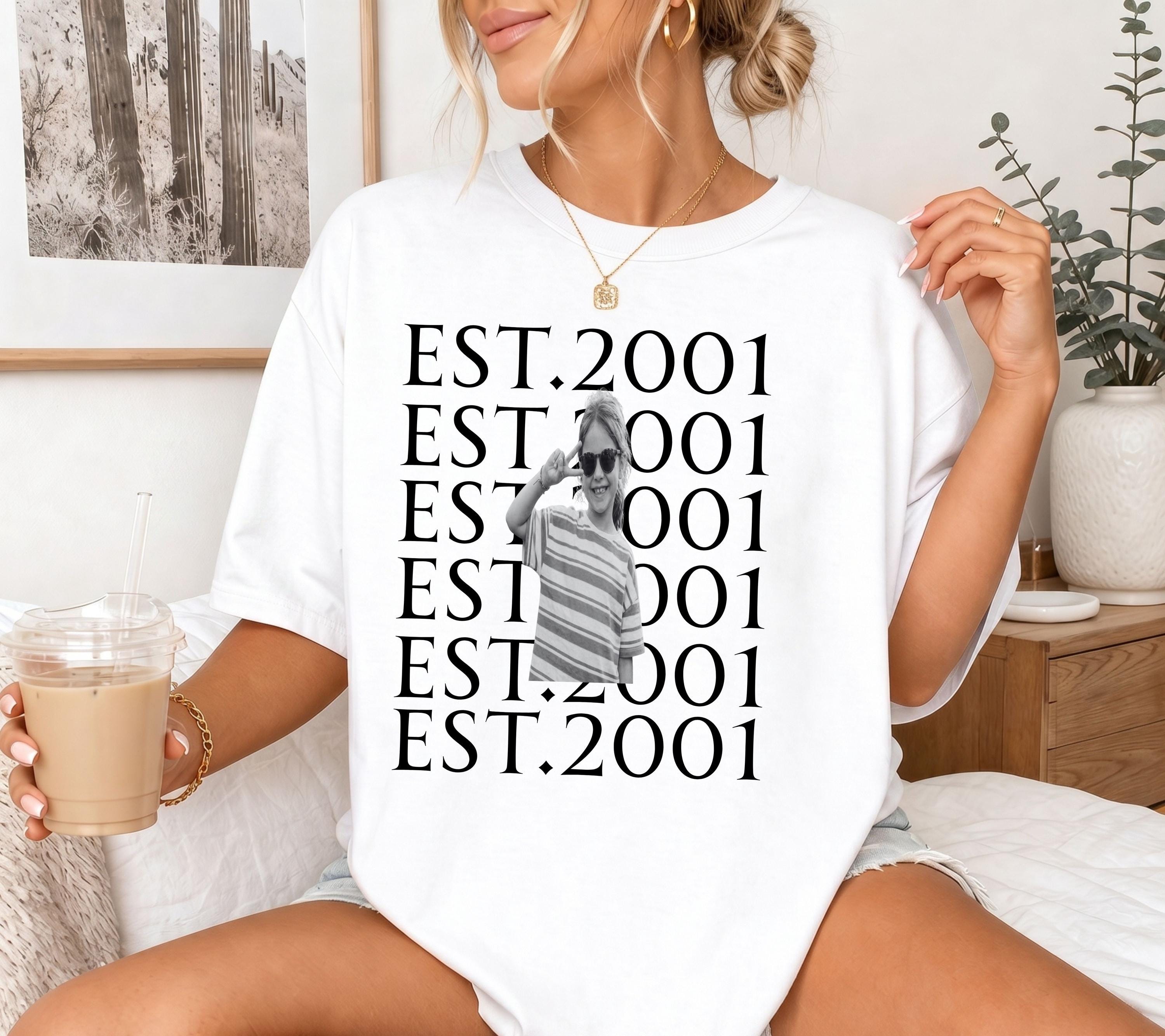 Personalisiertes Foto Shirt Damen | Kinderfoto T-Shirt Geburtsjahr | EST. Shirt | Geburtstag Geschenk Frau | Geburtstagsgeschenk Freundin