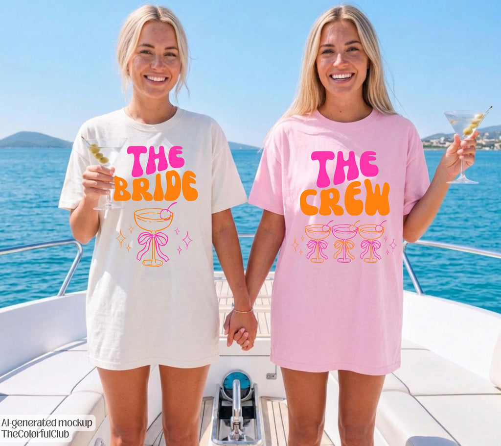 JGA Shirt, Junggesellenabschied Frau, JGA pink orange, Team Shirts, Braut Shirt, The Bride, JGA Frauen, Hochzeit, Accessoires, Geschenk Crew
