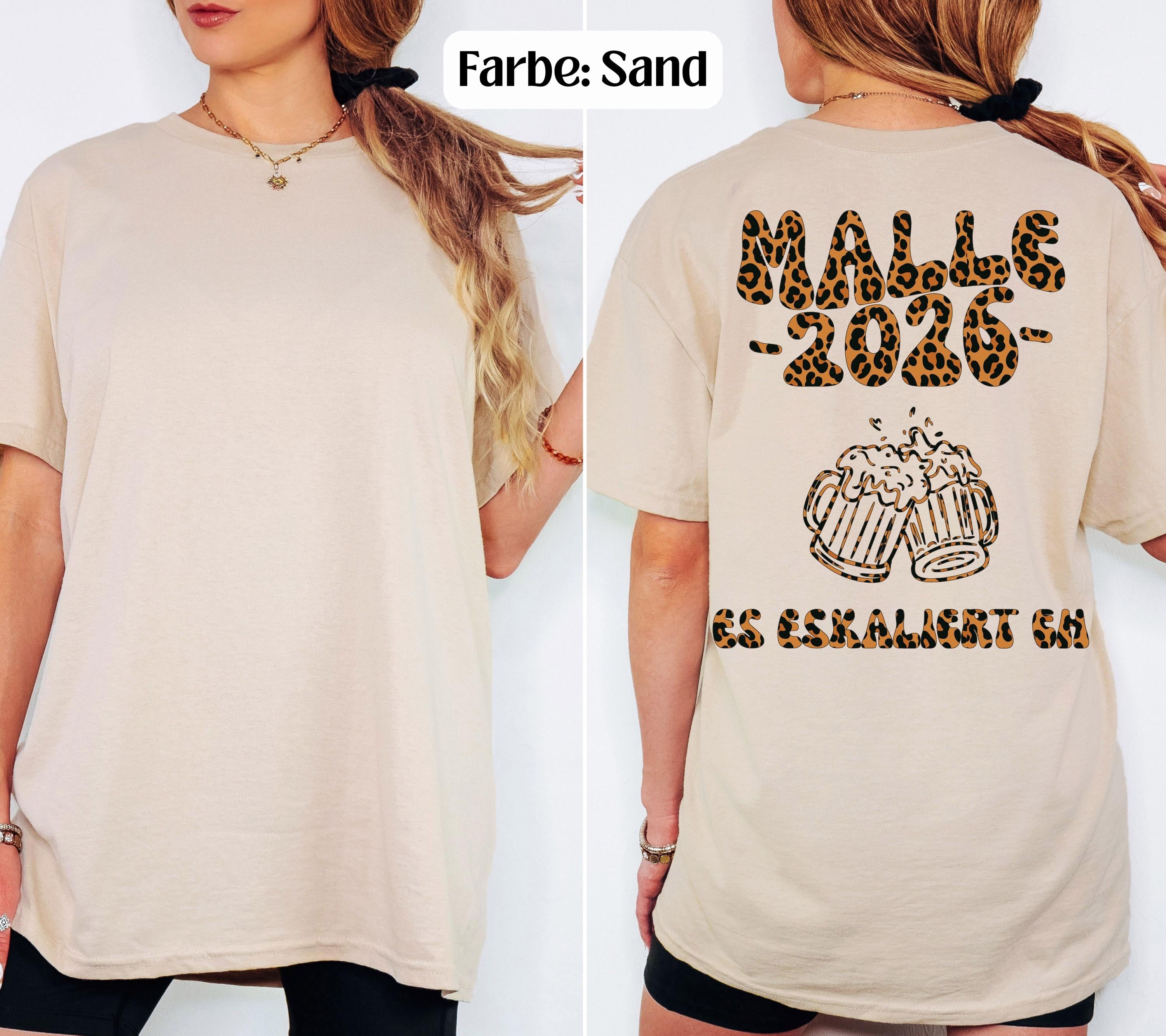 Malle Shirt Leo, es eskaliert eh, Backprint, Malle 2026, Malle T Shirt, Mallorca Shirts, Bier Shirt, Sauf T Shirt, Gruppenshirt, lustig
