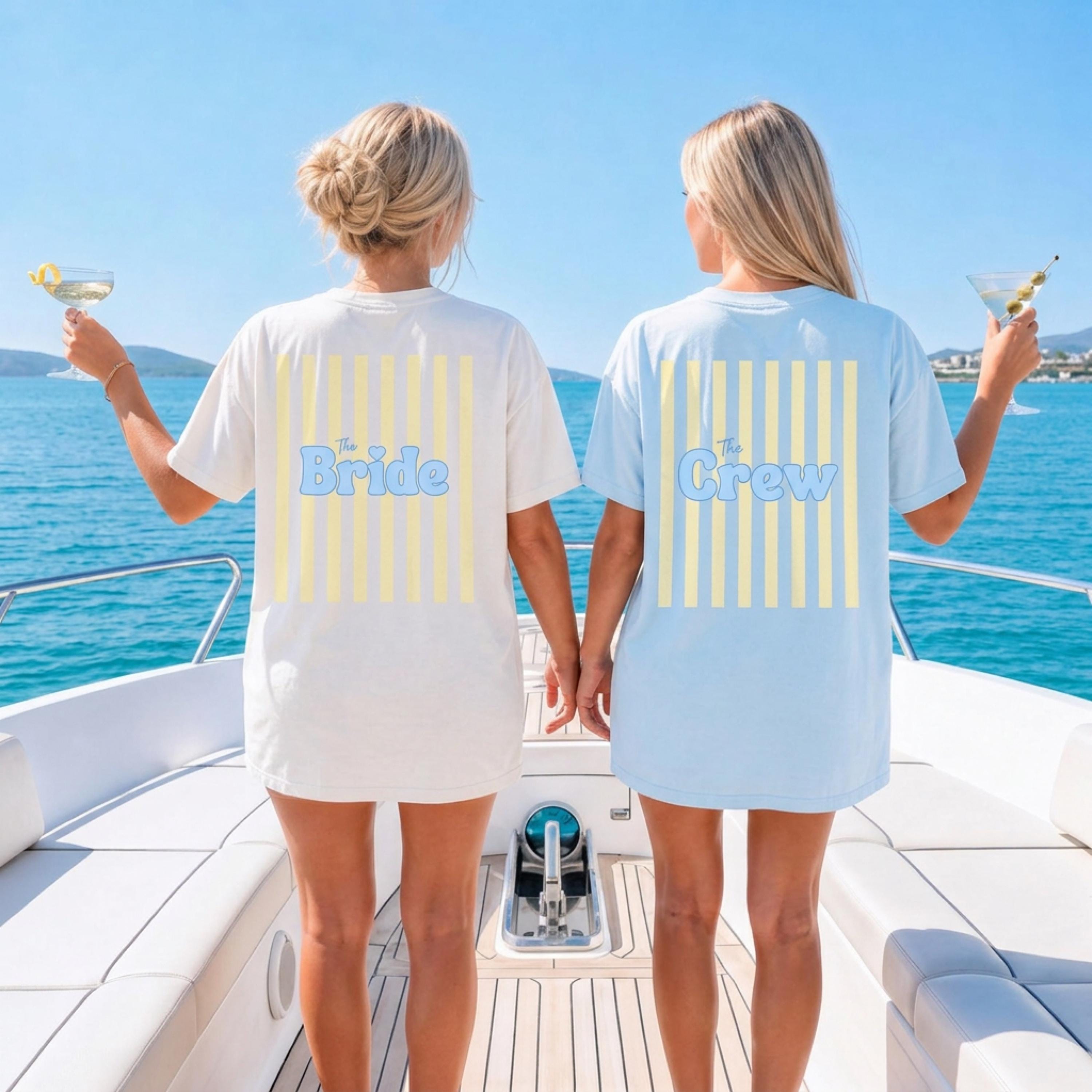 JGA Shirt, Junggesellinnenabschied Shirts, JGA Shirts, butterlemon, blau, gelb, Bride T-Shirt, Team, Braut Shirt, JGA Frauen, Gruppen Shirt