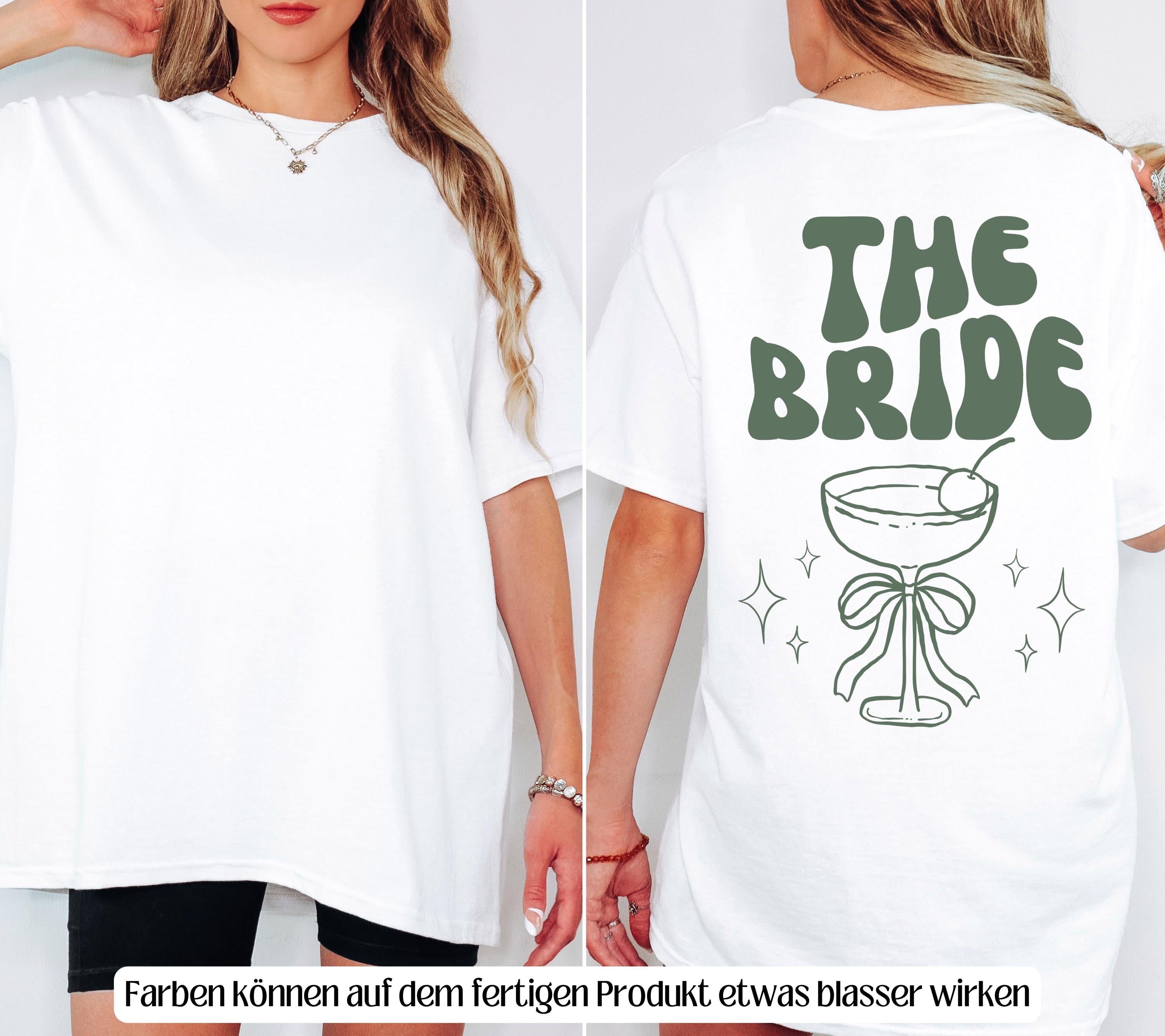 JGA Shirt Backprint, Junggesellinnenabschied Shirts, JGA Shirts grün, Bride, Team, Braut T-Shirt, JGA Frauen, Gruppenshirt, Camping, Natur