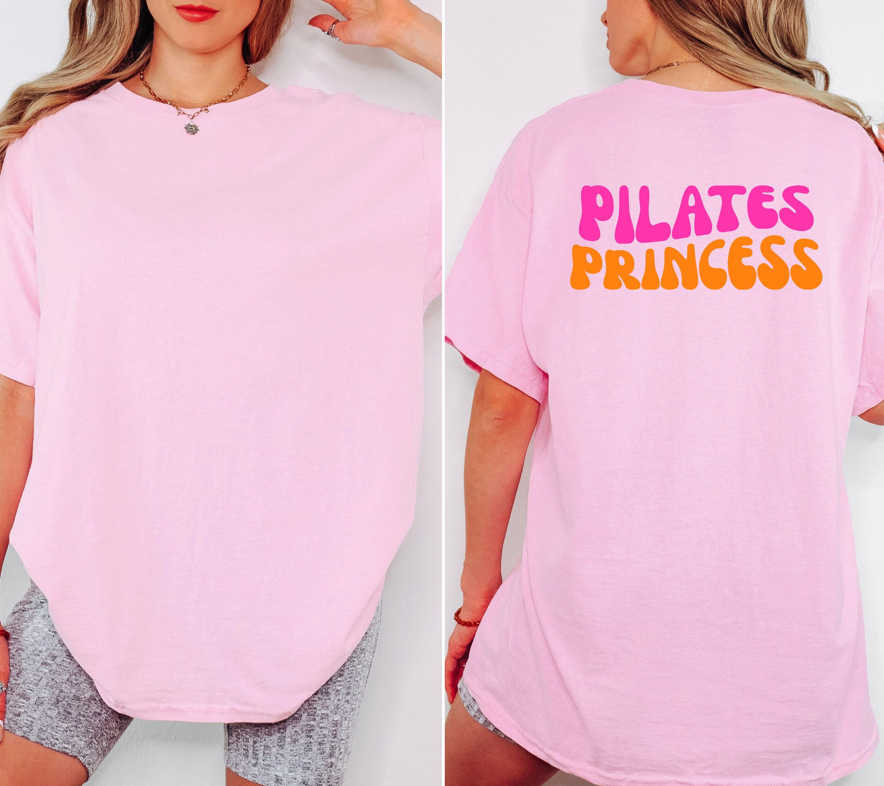 Pilates Shirt, Pilates Princess, T-Shirt pink orange Damen, Funny Pilates Shirt, Geschenk, Geschenkidee Freundin, Reformer, cute, Club, rosa