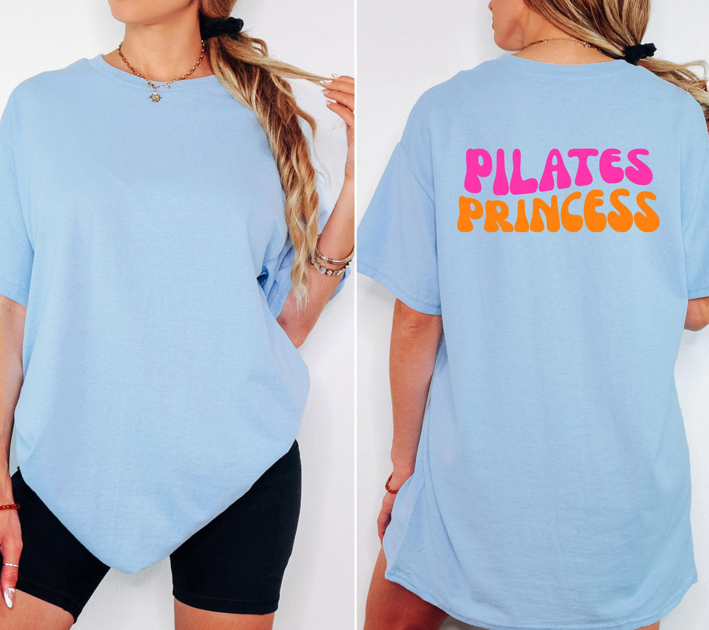 Pilates Shirt, Pilates Princess, T-Shirt pink orange Damen, Funny Pilates Shirt, Geschenk, Geschenkidee Freundin, Reformer, cute, Club, rosa