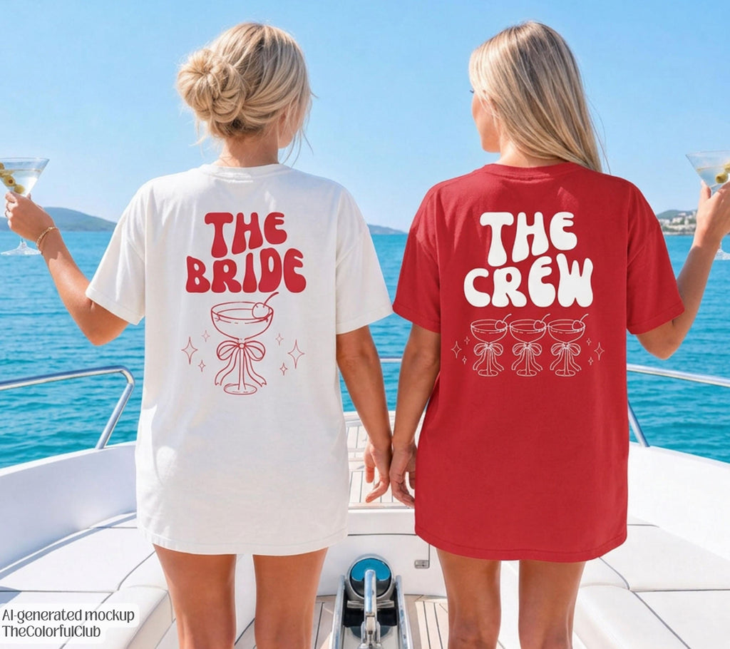 JGA Shirt Backprint, Junggesellinnenabschied Shirts, JGA Shirts rot, Bride, Team, Braut T-Shirt, JGA Frauen, Gruppenshirt, Hochzeit Shirt