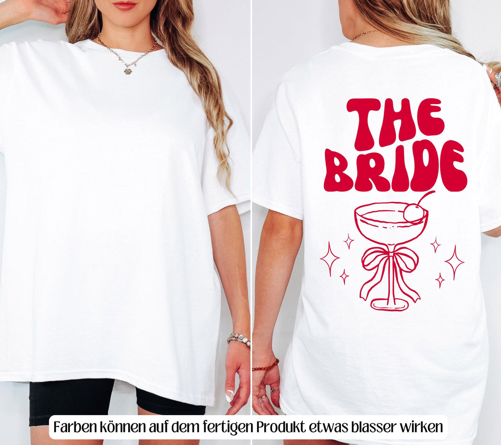 JGA Shirt Backprint, Junggesellinnenabschied Shirts, JGA Shirts rot, Bride, Team, Braut T-Shirt, JGA Frauen, Gruppenshirt, Hochzeit Shirt