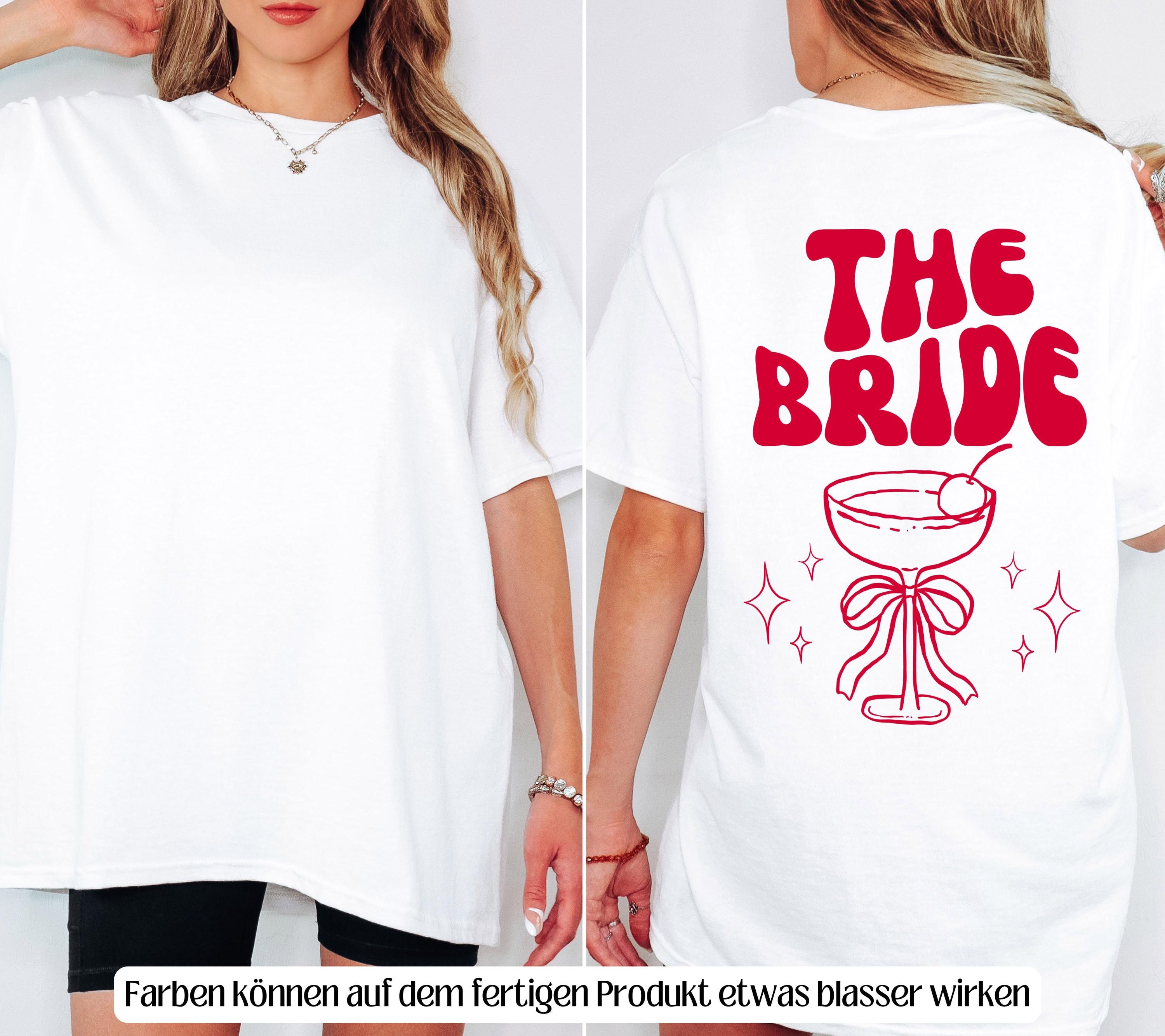 JGA Shirt Backprint, Junggesellinnenabschied Shirts, JGA Shirts rot, Bride, Team, Braut T-Shirt, JGA Frauen, Gruppenshirt, Hochzeit Shirt