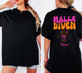 Malle Shirt, Malle Diven, personalisiert, Malle 2026, Malle T Shirt, Mallorca Shirts Backprint, Sekt Shirt, Gruppenshirt, pink orange, Name