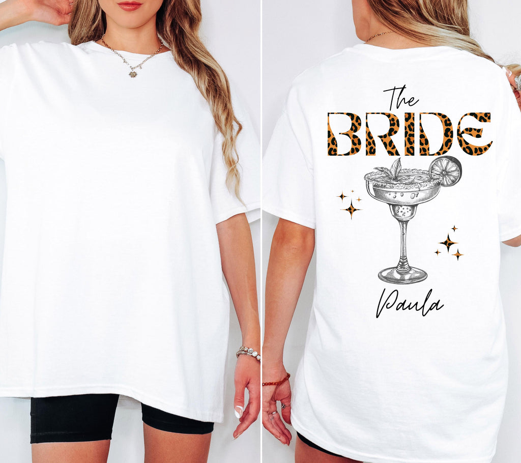 JGA Shirt Damen, Junggesellenabschied Shirts, Team Bride, Braut Shirt , JGA Frauen, personalisierte Jga Shirts, Leo Muster, Leopard, hinten