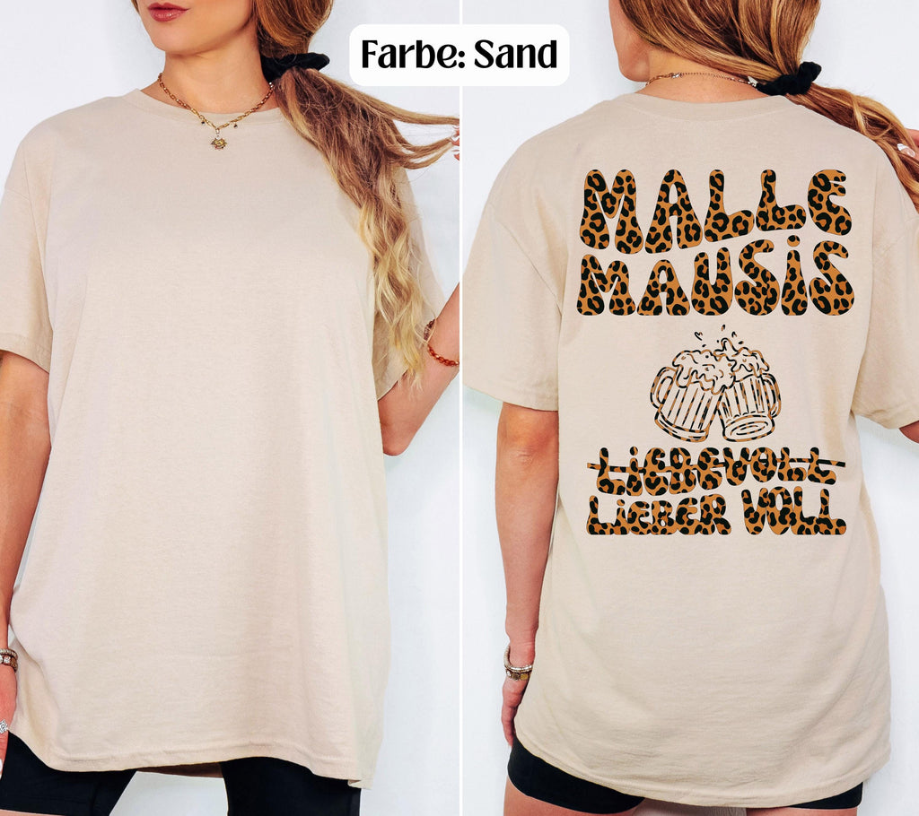 Malle Mausis Shirt, liebevoll lieber voll, Malle 2026, Malle Shirts Leo, Mallorca T Shirts, Bier Shirt, Gruppenshirt, Mausi, Mäuse, Damen