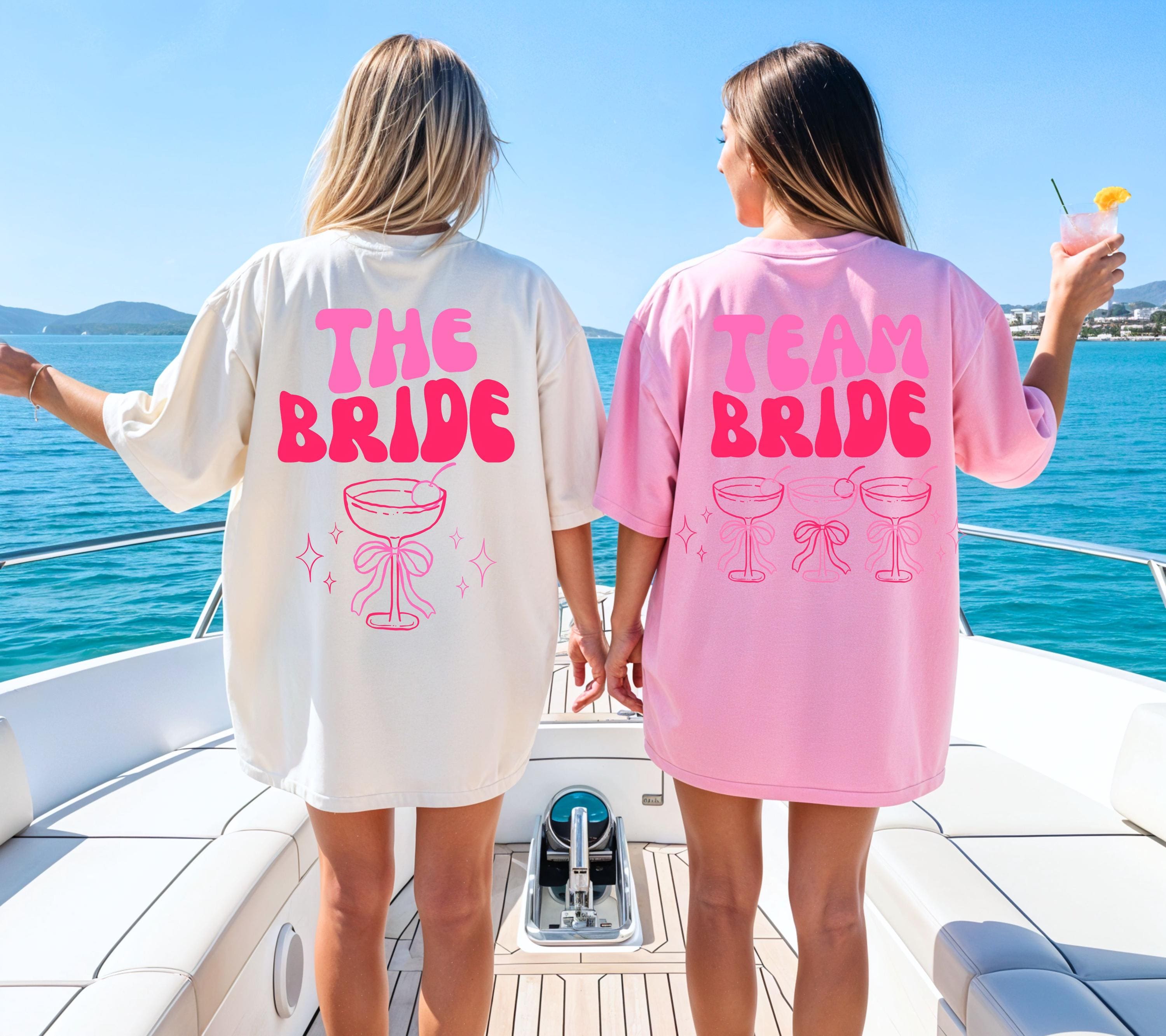 JGA T Shirt Backprint, Junggesellenenabschied Shirts, JGA pink orange, Bride, Team, Braut Shirt mit Name, JGA Frauen, Gruppen Shirt Hochzeit