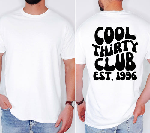 Cool Thirty Club Shirt, Männer, Geburtstags Shirt, est 1996, personalisiertes 30. Geburtstag Shirt, Geschenkidee dreißig, 30 Jahre, Herren