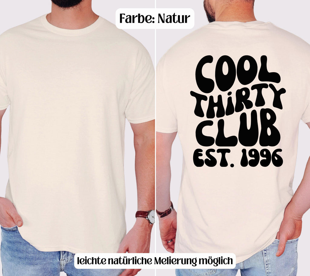 Cool Thirty Club Shirt, Männer, Geburtstags Shirt, est 1996, personalisiertes 30. Geburtstag Shirt, Geschenkidee dreißig, 30 Jahre, Herren