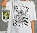Personalisiertes Foto Shirt Damen | Kinderfoto T-Shirt mit Geburtsjahr | EST.1996 Shirt | Geburtstag Geschenk Frau | Geburtstagsgeschenk