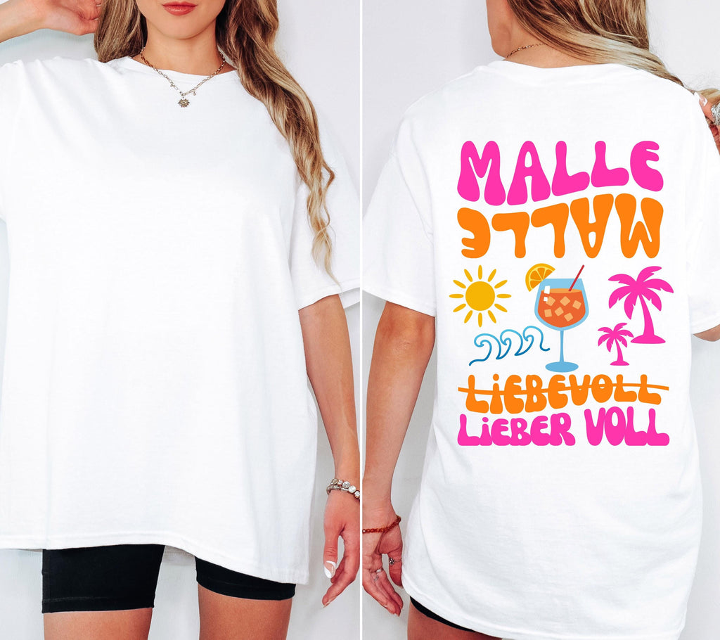 Malle Shirt, Backprint, Malle 2026, Malle Shirts, Malle T Shirt, personalisiert, Mallorca Shirts, Spritz Shirt, Palmen, Sonne, Gruppenshirt