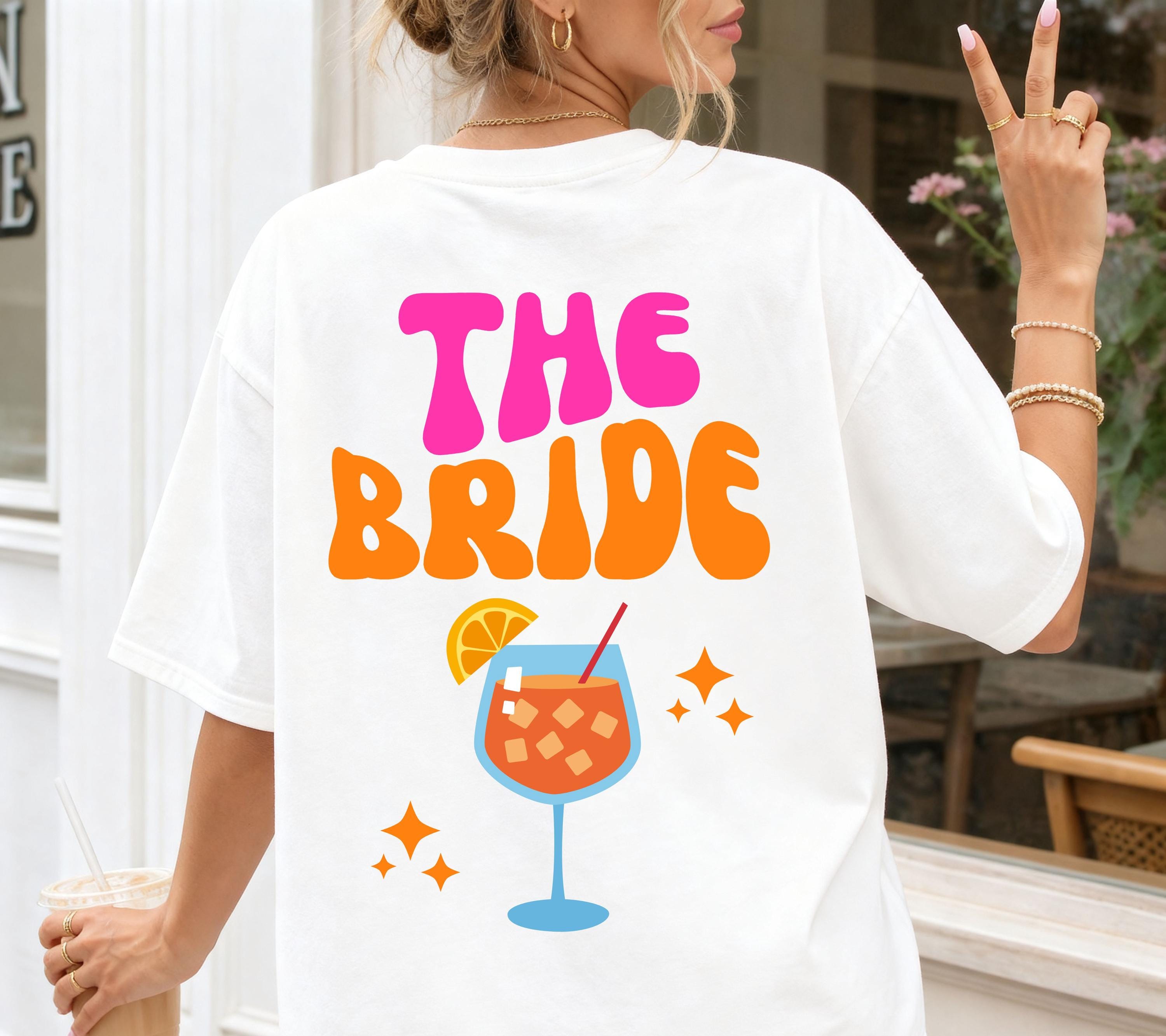 JGA T-Shirt, Junggesellinnenabschied Shirts, JGA pink orange, Backprint, Team, Braut Shirt, Spritz, JGA Frauen, Gruppen T Shirt, Hochzeit