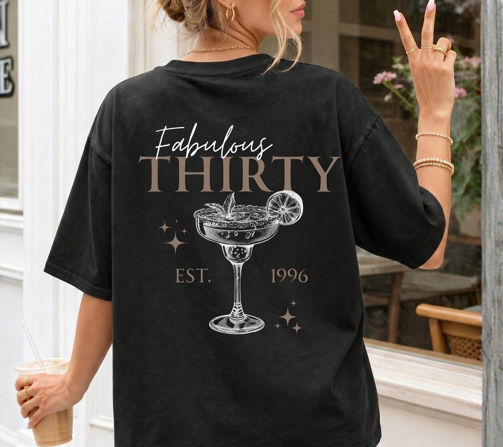 Fabulous Thirty Shirt, Geburtstag Shirt, est 1996, personalisiertes 30. Geburtstag T-Shirt, Geschenkidee Geburtstag dreißig, 30, Birthday