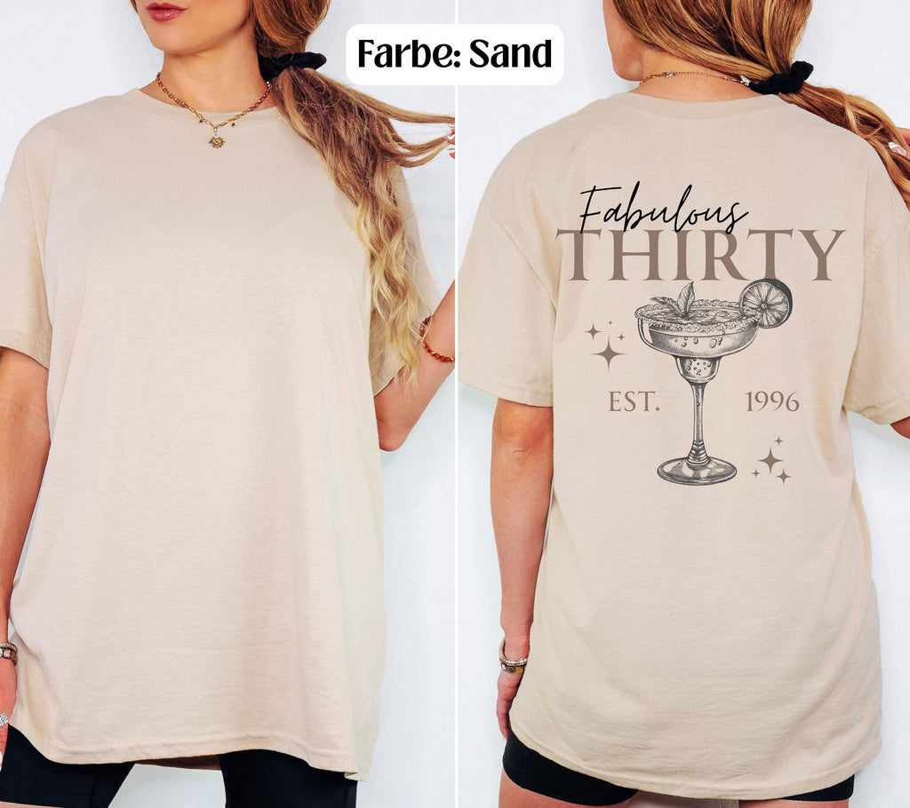 Fabulous Thirty Shirt, Geburtstag Shirt, est 1996, personalisiertes 30. Geburtstag T-Shirt, Geschenkidee Geburtstag dreißig, 30, Birthday