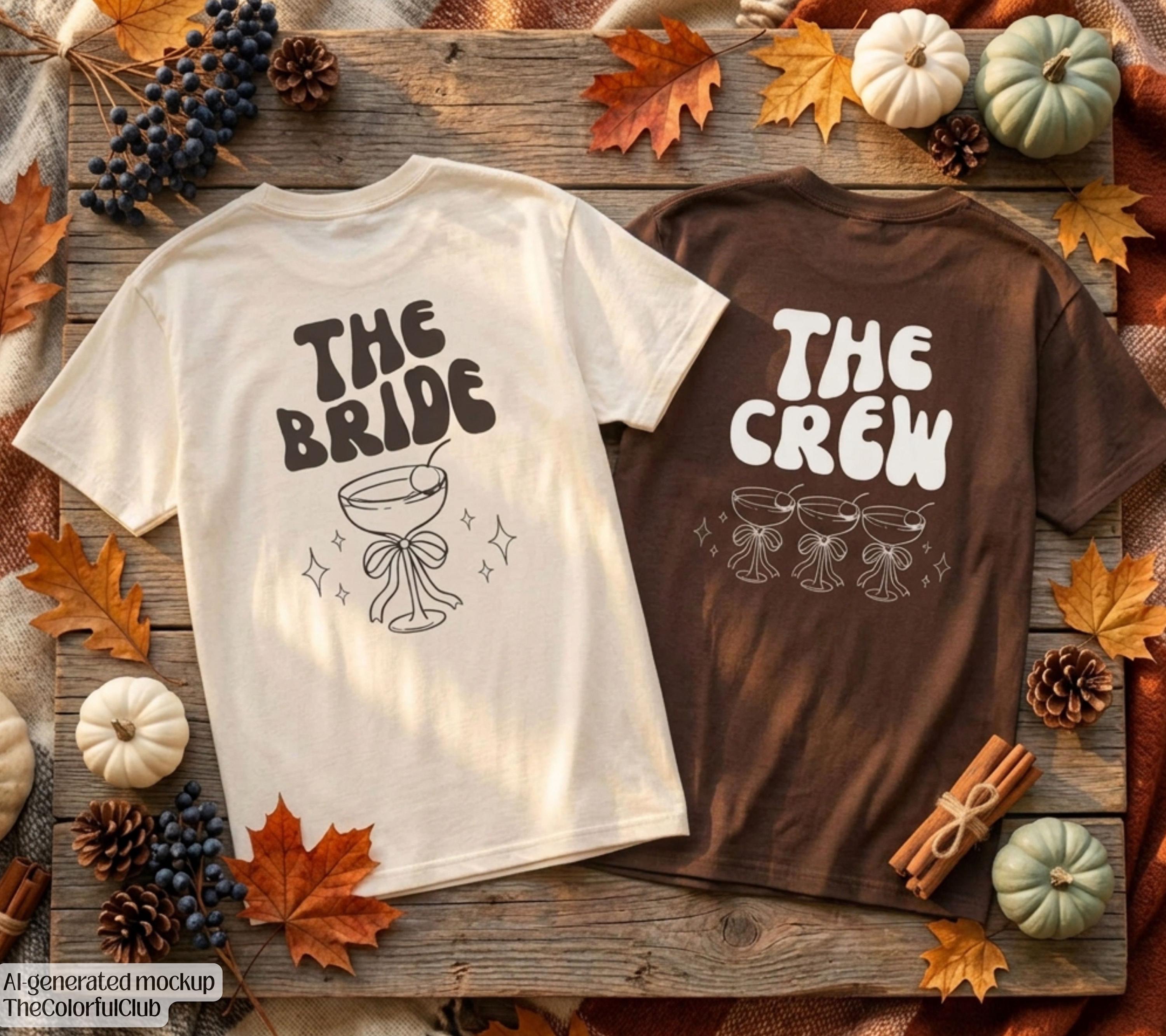 JGA Shirt Backprint, Junggesellinnenabschied Shirts, JGA Shirts braun, Bride, Team, Braut T-Shirt, JGA Frauen, Gruppenshirt, Herbst, dunkel