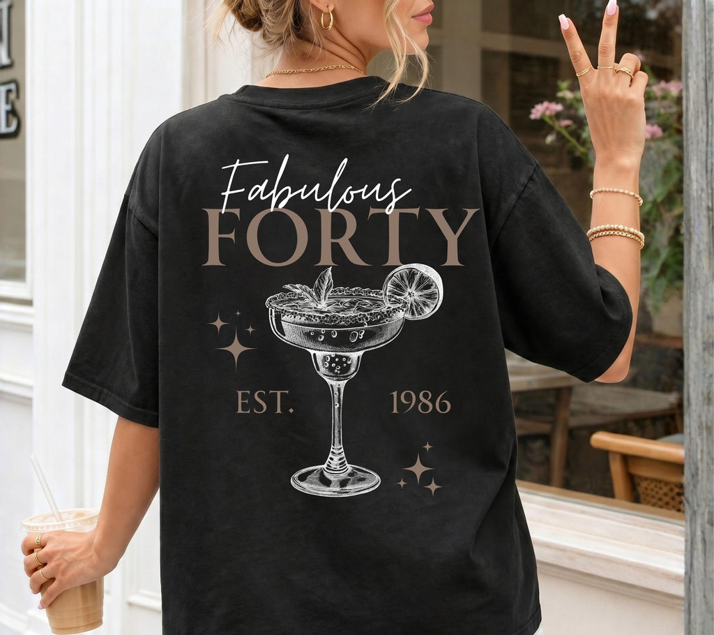 Fabulous Forty Shirt, Geburtstag Shirt, est 1986, personalisiertes 40. Geburtstag T-Shirt, Geschenkidee Geburtstag vierzig, 40, Birthday