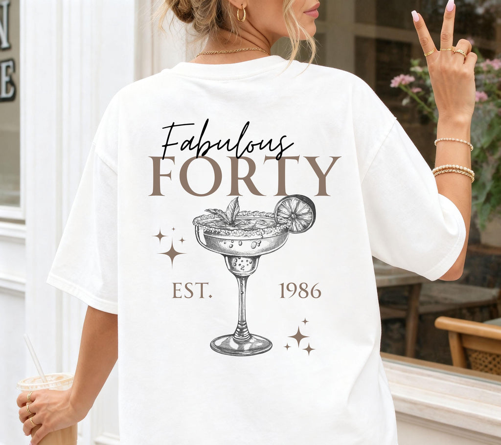 Fabulous Forty Shirt, Geburtstag Shirt, est 1986, personalisiertes 40. Geburtstag T-Shirt, Geschenkidee Geburtstag vierzig, 40, Birthday
