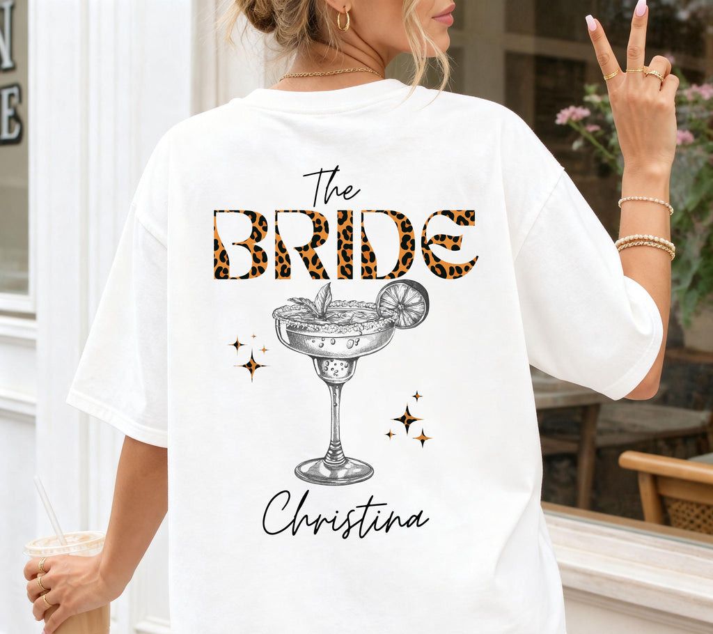 JGA Shirt Damen, Junggesellenabschied Shirts, Team Bride, Braut Shirt , JGA Frauen, personalisierte Jga Shirts, Leo Muster, Leopard, hinten