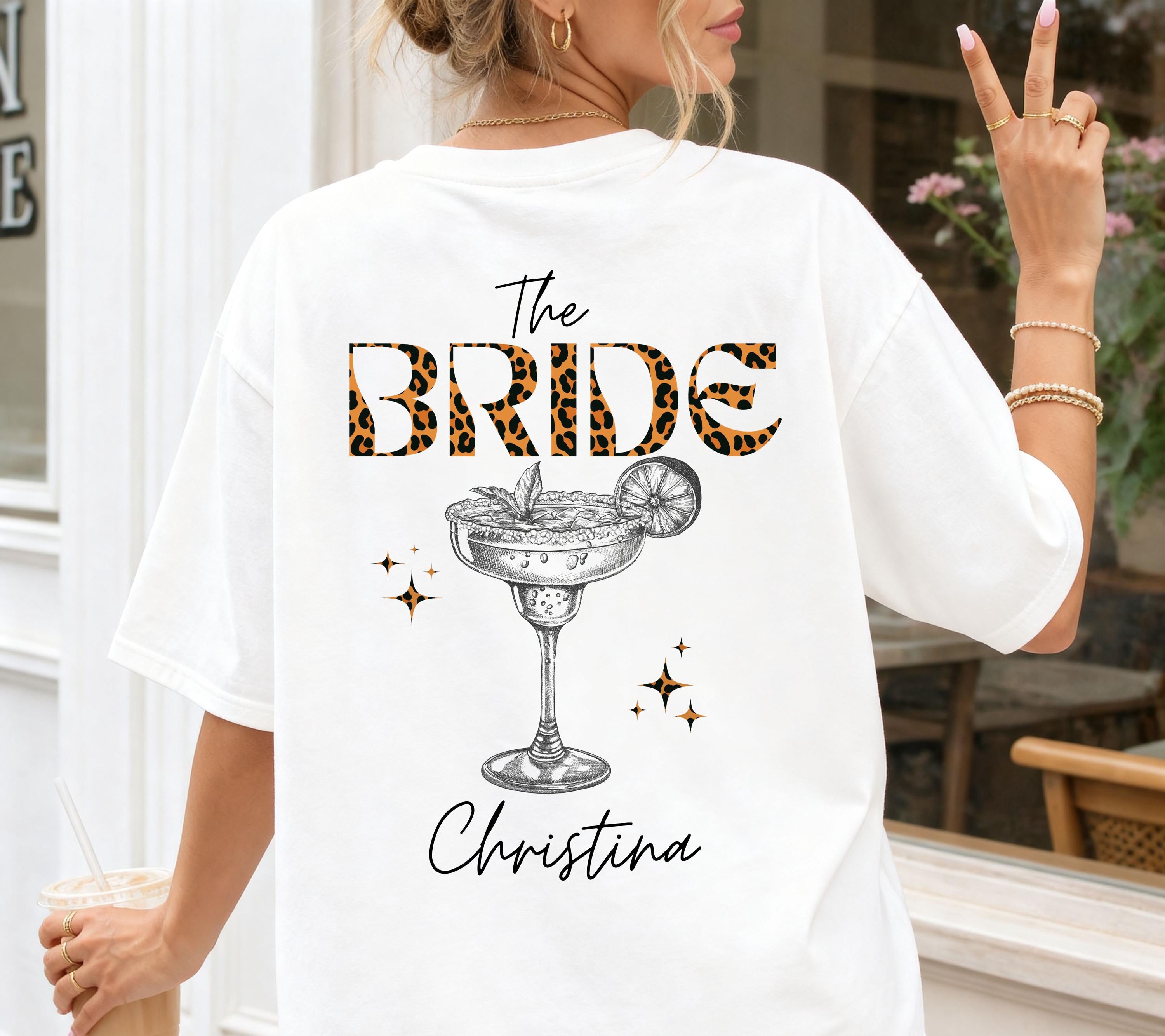JGA Shirt Damen, Junggesellenabschied Shirts, Team Bride, Braut Shirt , JGA Frauen, personalisierte Jga Shirts, Leo Muster, Leopard, hinten